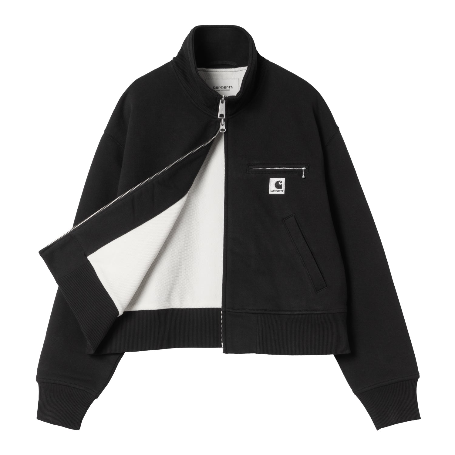W' DETROIT SWEAT JACKET - Black (stone washed)