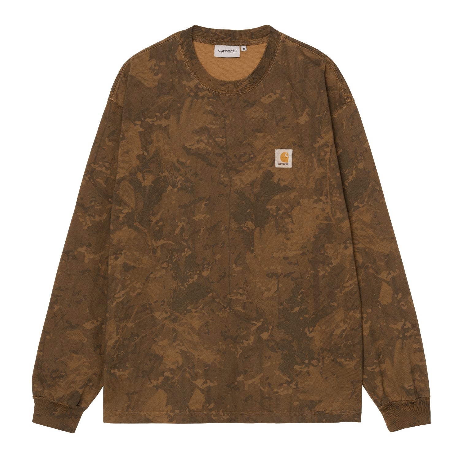 L/S CAMO COMBI T-SHIRT - Camo Combi, Green / Hamilton Brown (garment dyed)