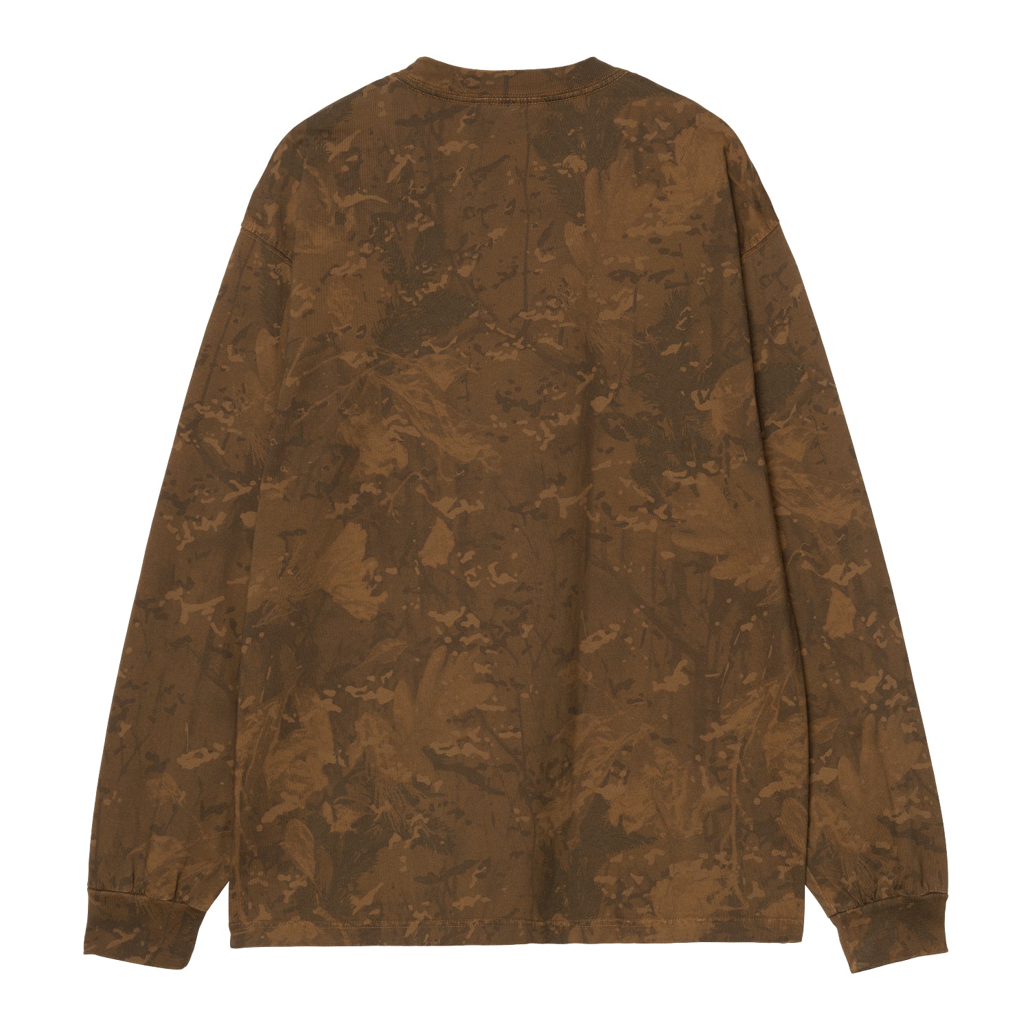 L/S CAMO COMBI T-SHIRT - Camo Combi, Green / Hamilton Brown (garment dyed)