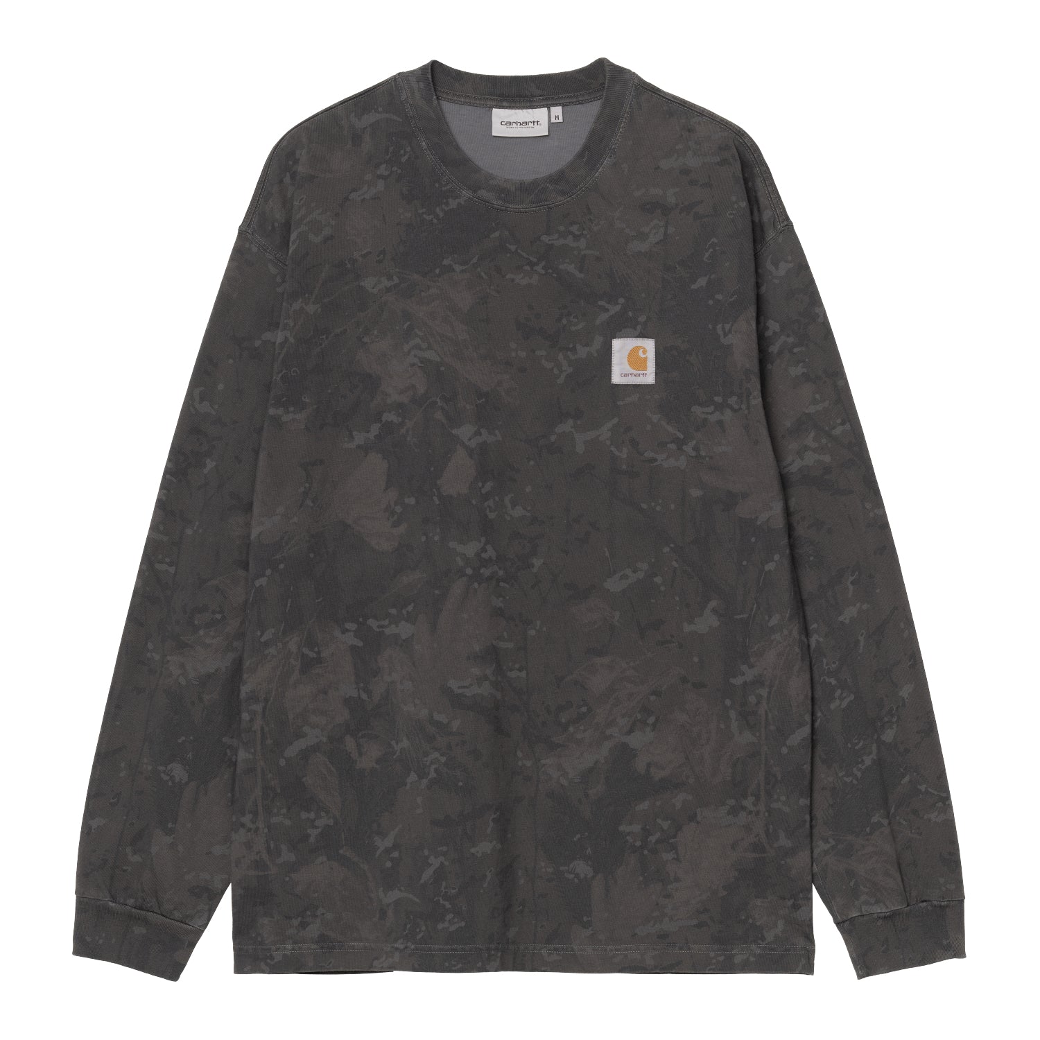 L/S CAMO COMBI T-SHIRT - Camo Combi, Green / Graphite (garment dyed)