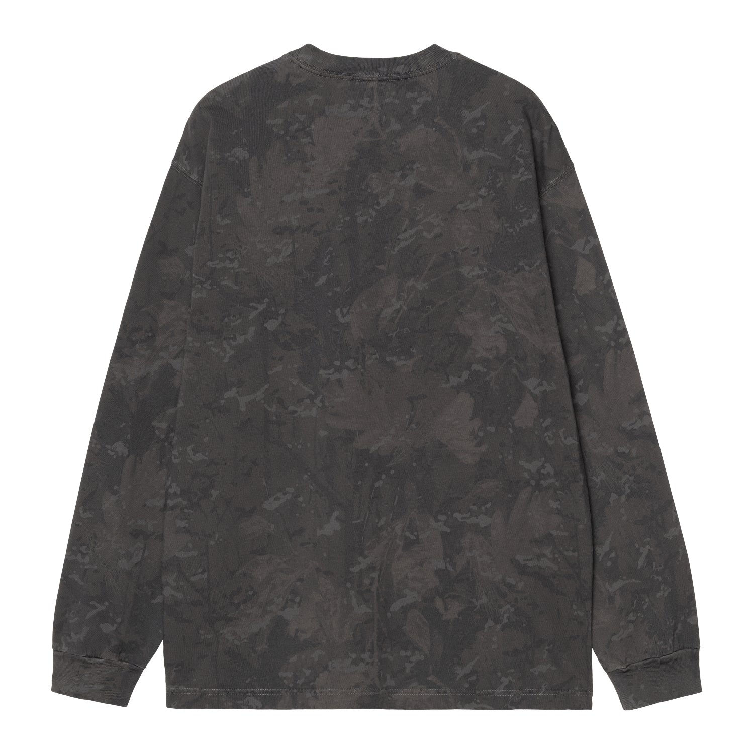 L/S CAMO COMBI T-SHIRT - Camo Combi, Green / Graphite (garment dyed)