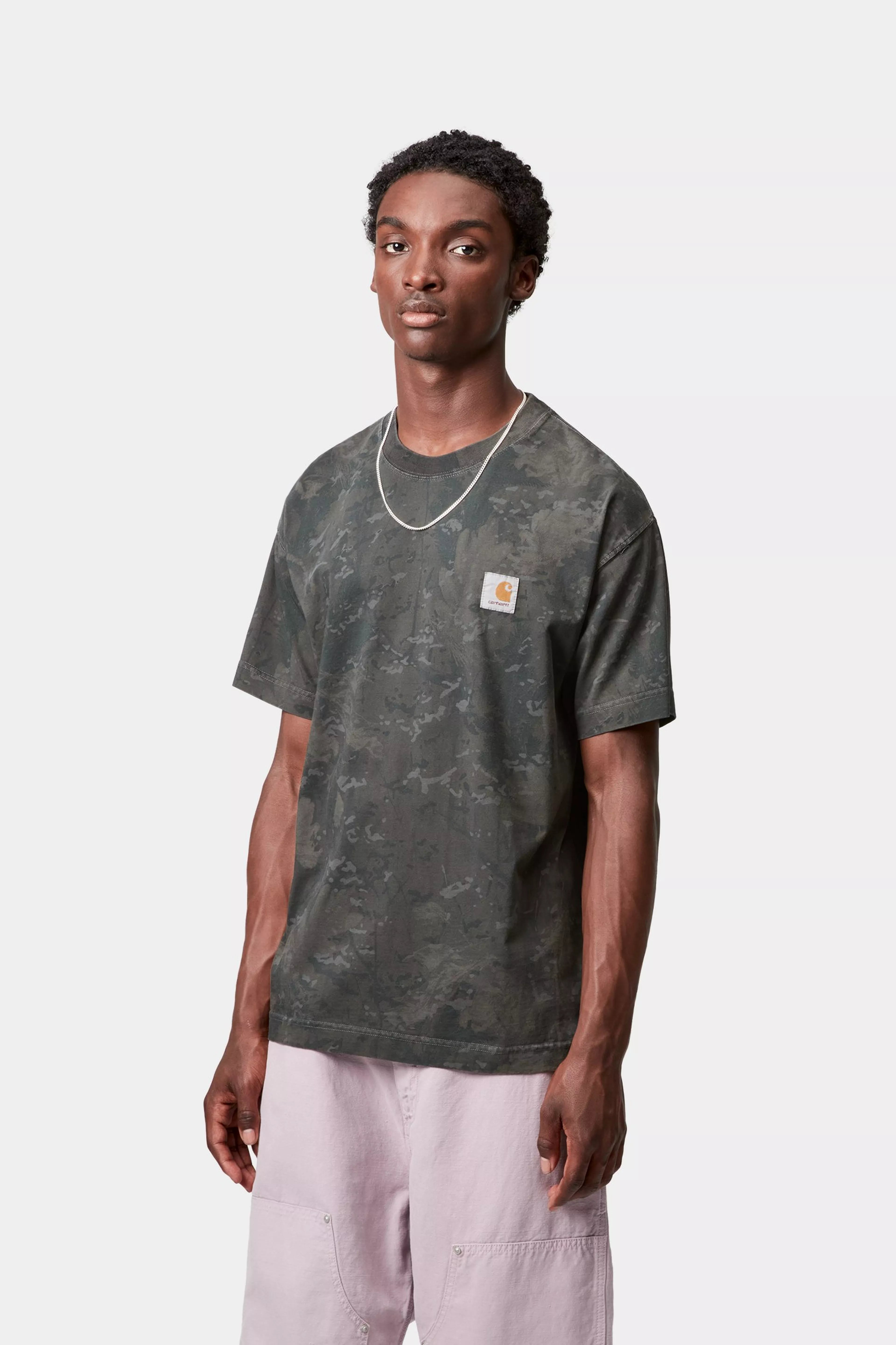 S/S CAMO COMBI T-SHIRT - Camo Combi, Green / Graphite (garment dyed)