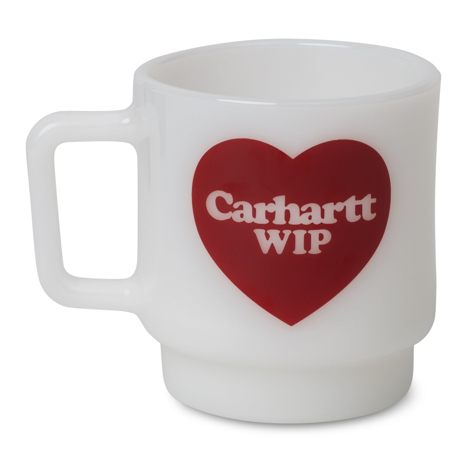 HEART GLASS MUG  - White