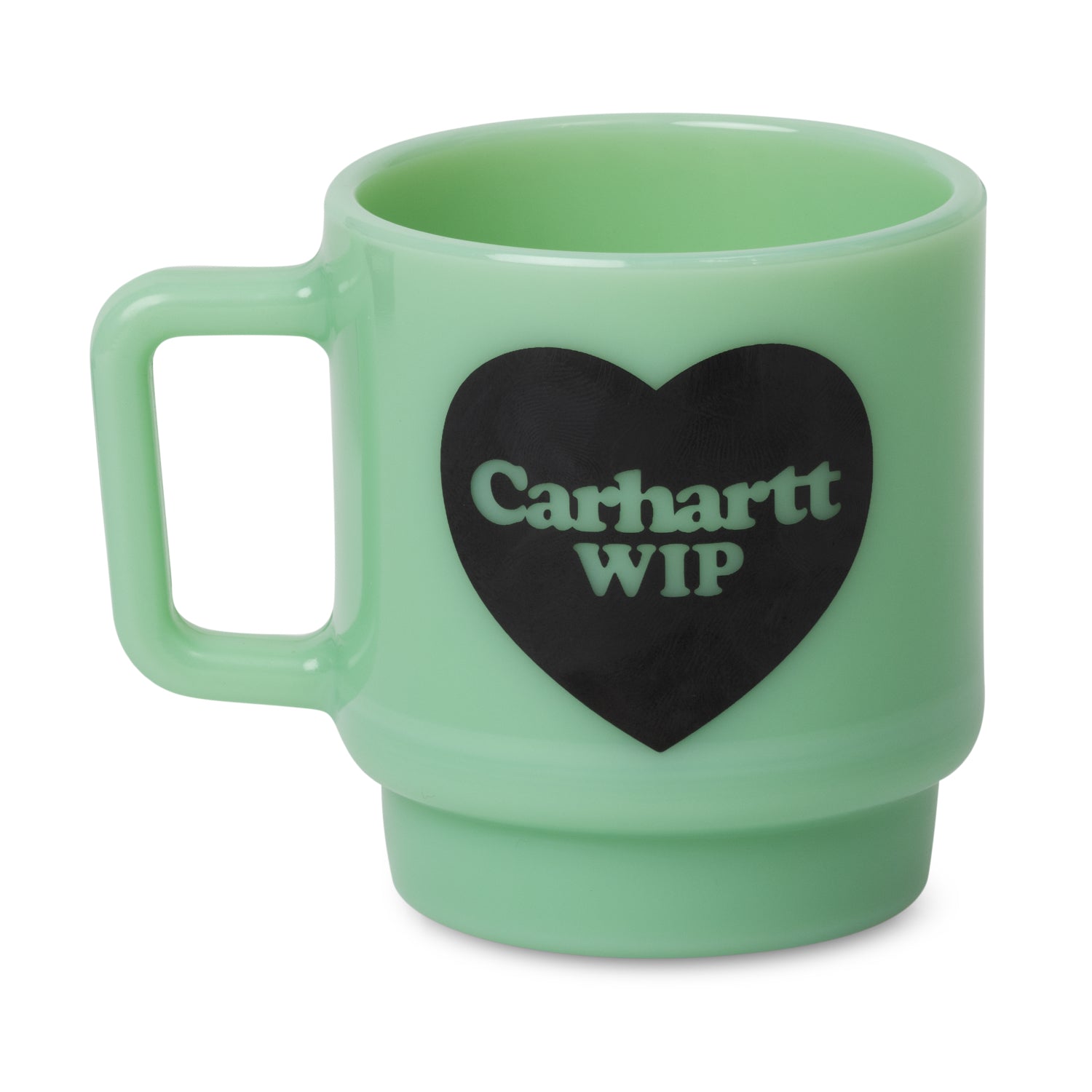 HEART GLASS MUG  - Jade