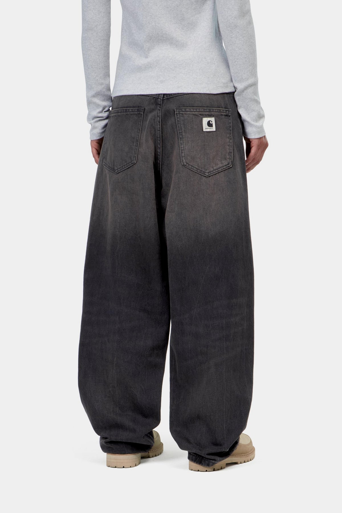 W' Brandon Pant - Black, tobacco used wash