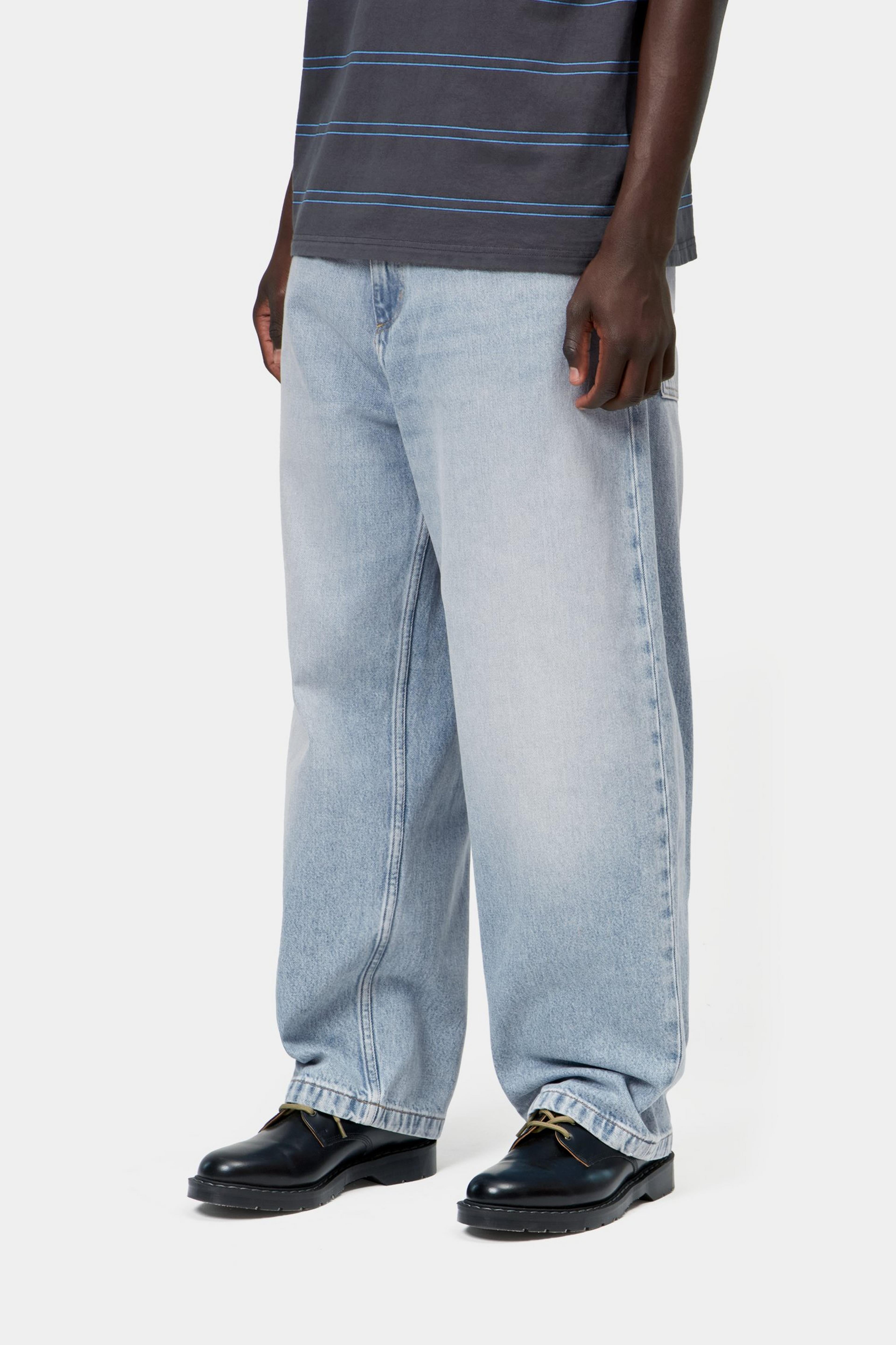 Brandon Pant - Blue, Heavy worn bleached