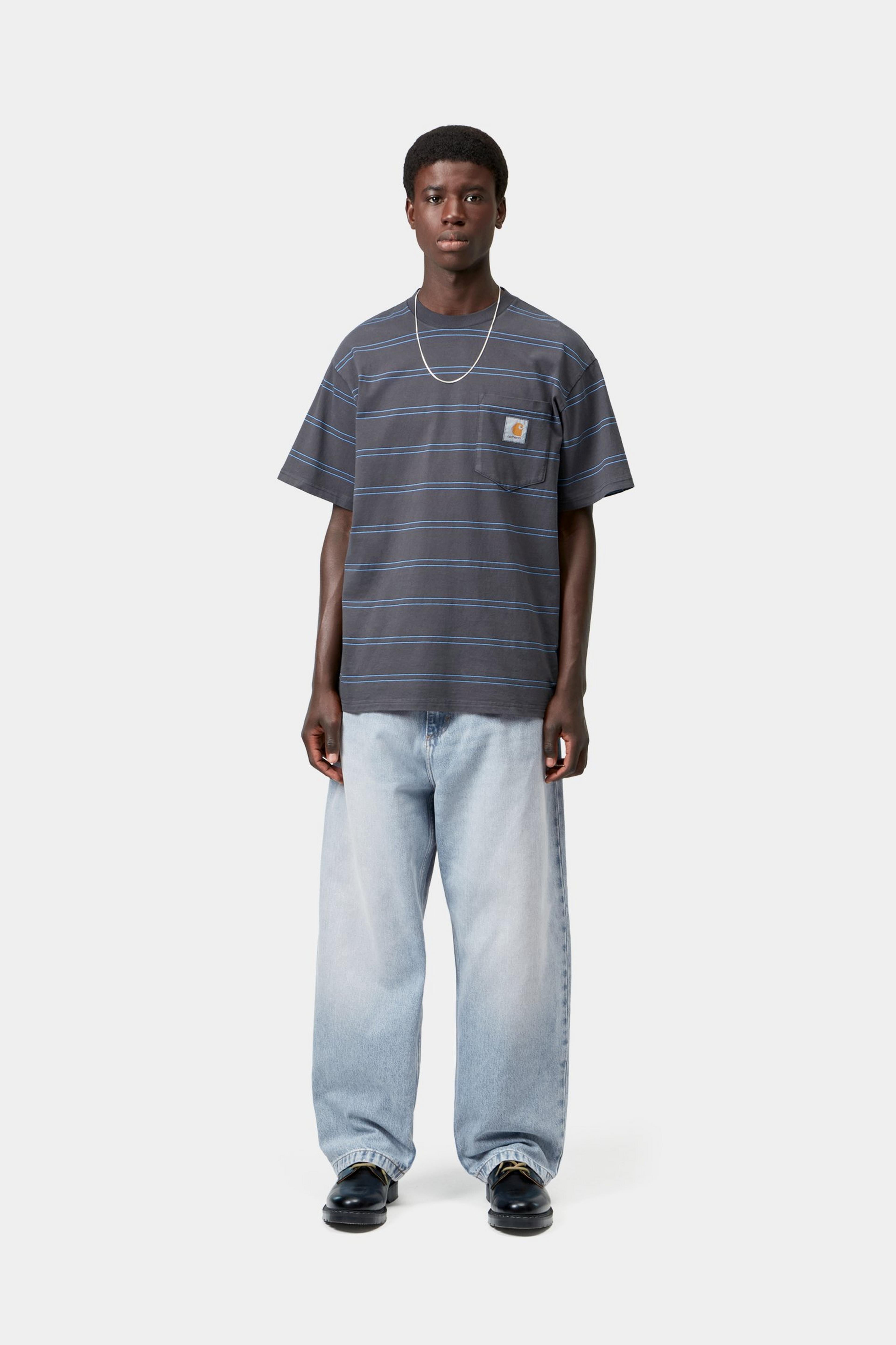 Brandon Pant - Blue, Heavy worn bleached