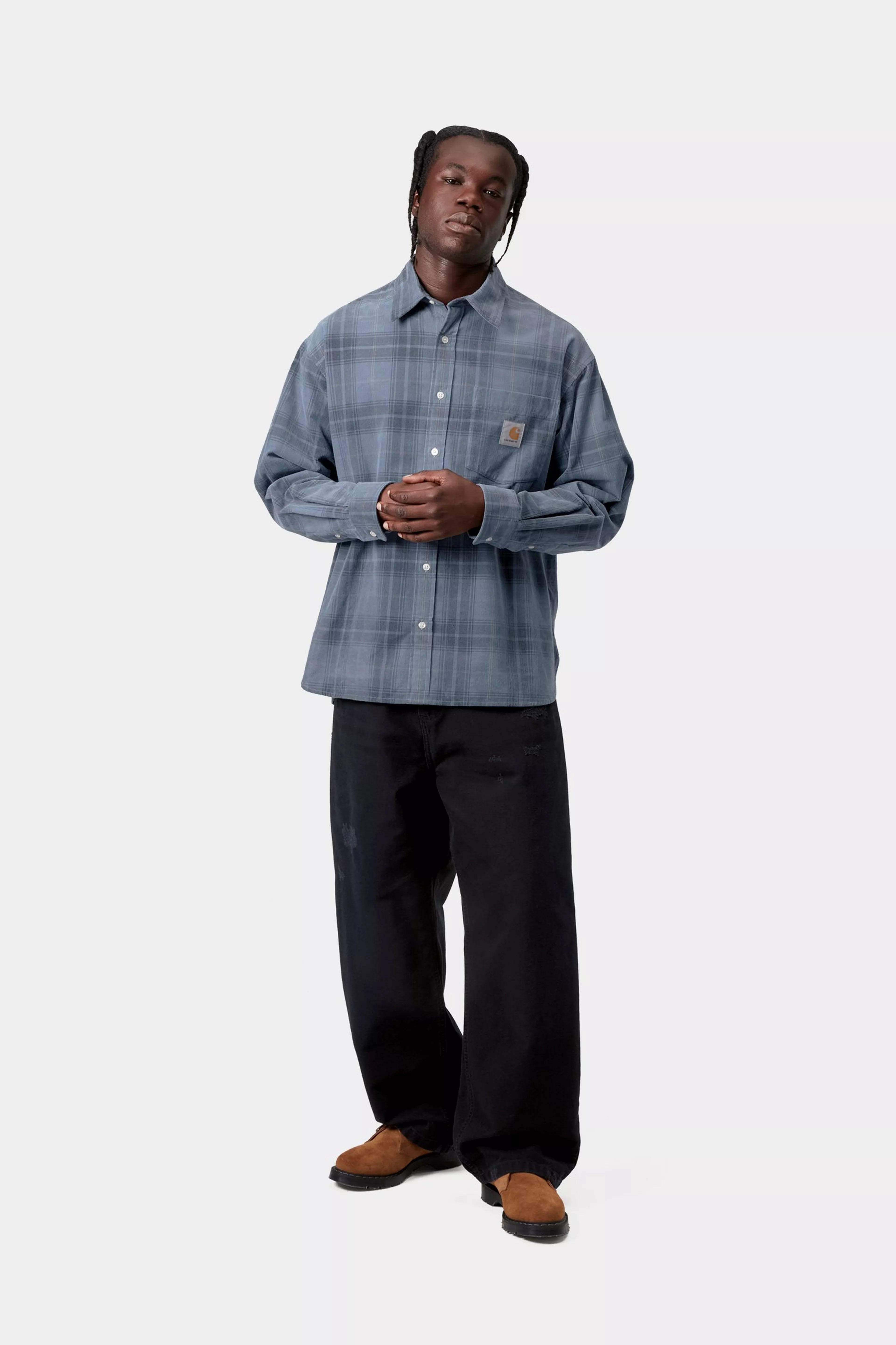 L/S Wilber Shirt - Wilber Check, Velvet Blue