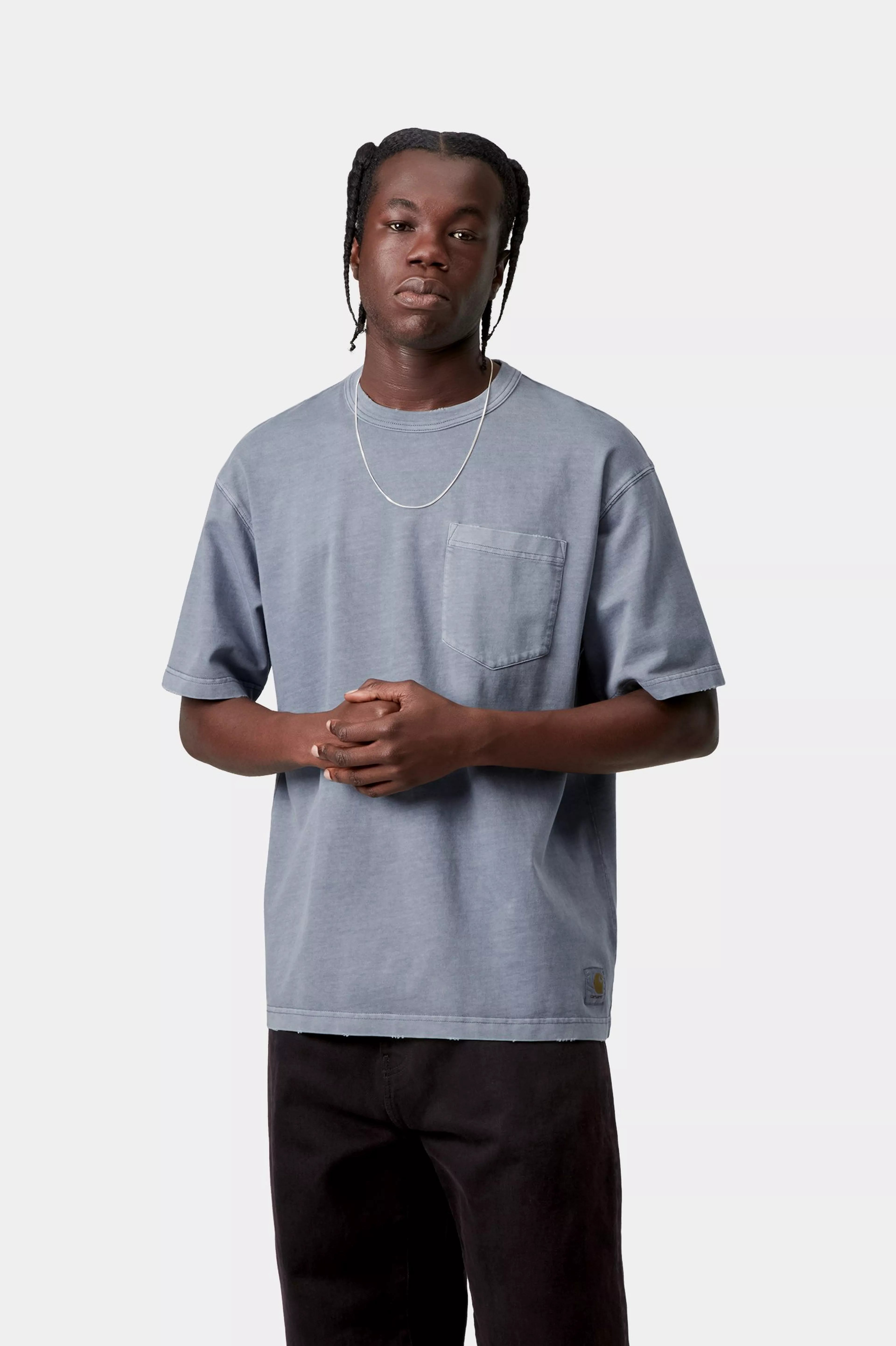 S/S Torion Pocket T-Shirt - Office Blue (grind wash) 2