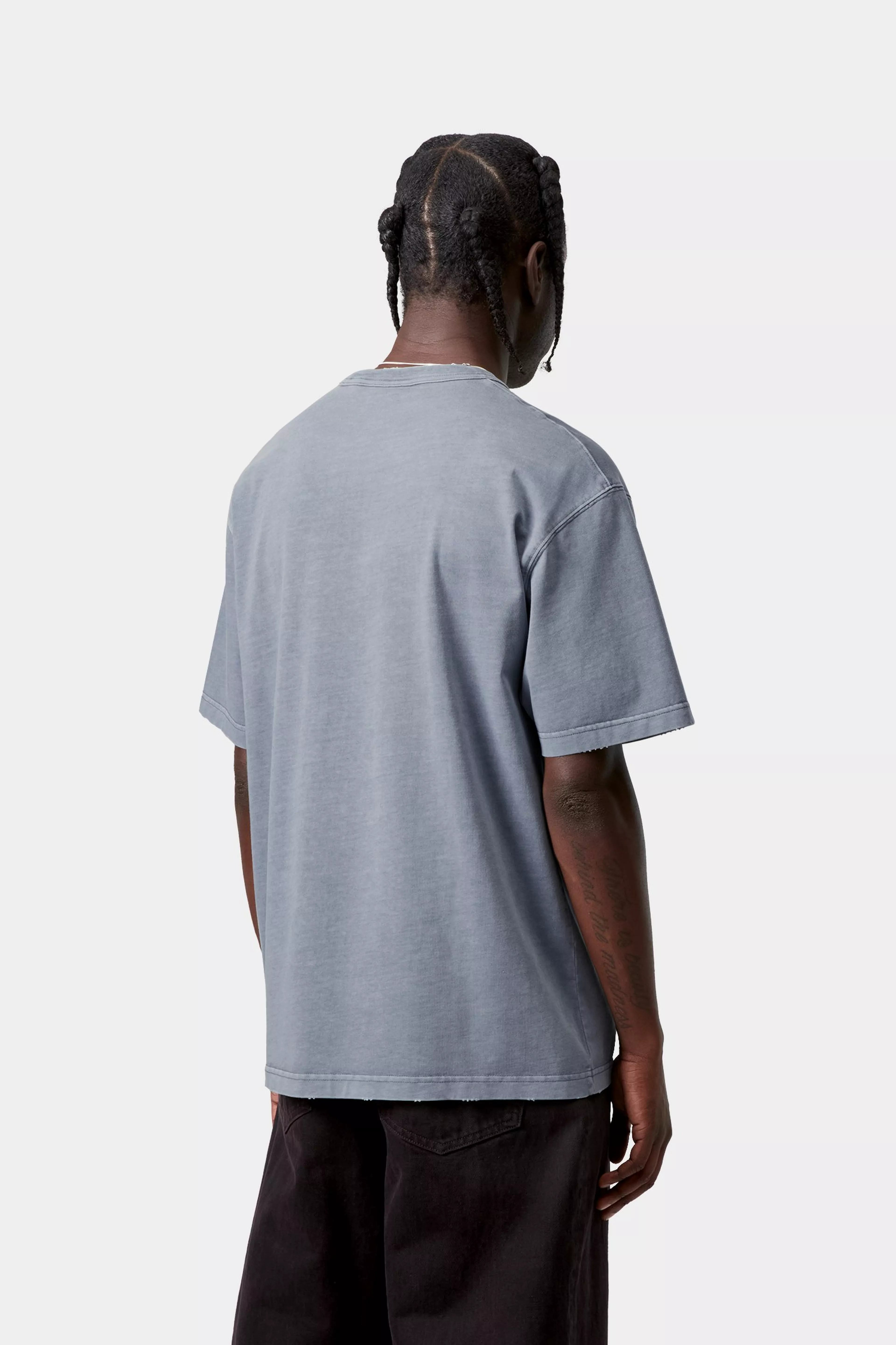 S/S Torion Pocket T-Shirt - Office Blue (grind wash) 3