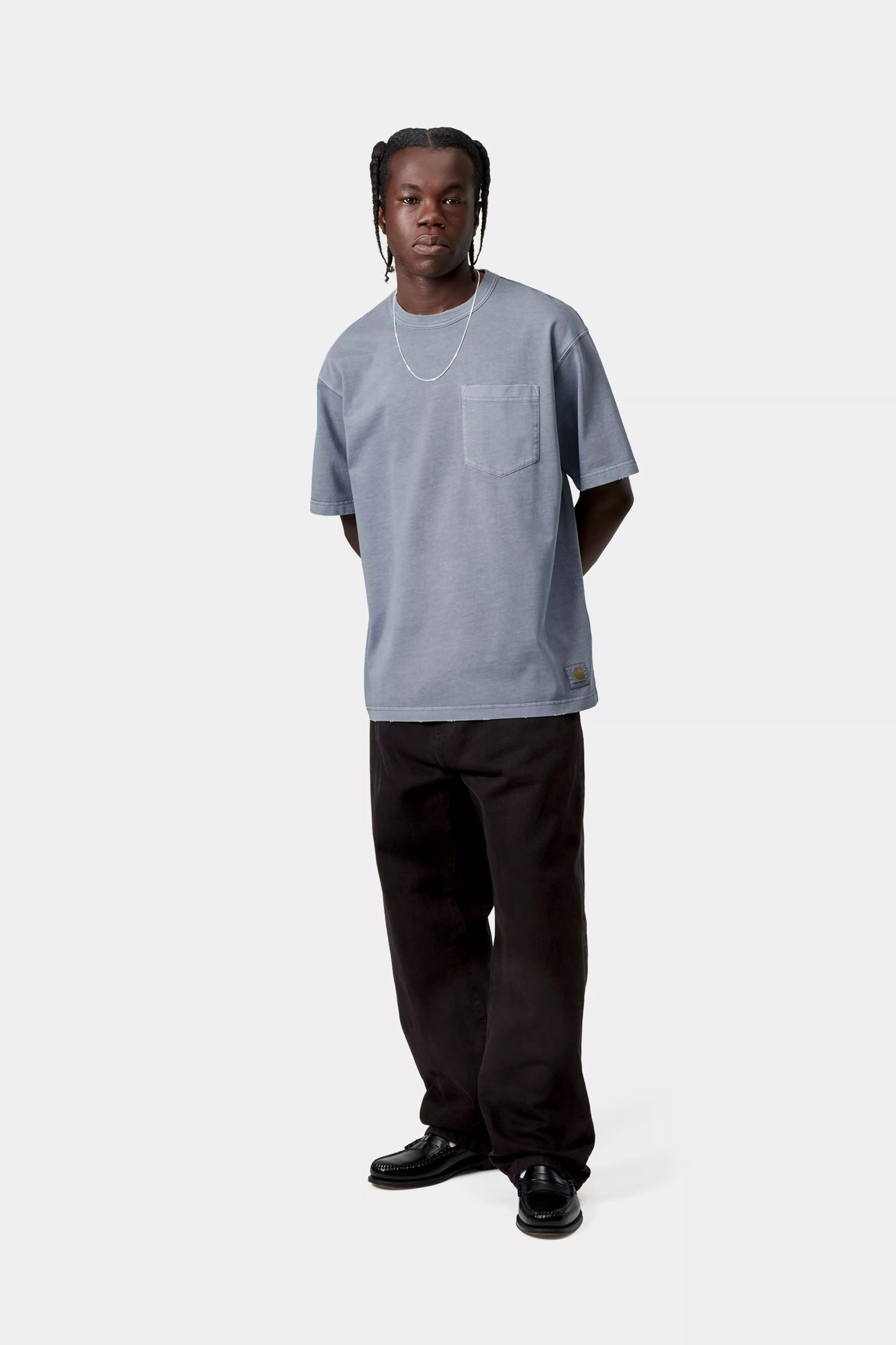 S/S Torion Pocket T-Shirt - Office Blue (grind wash) 4