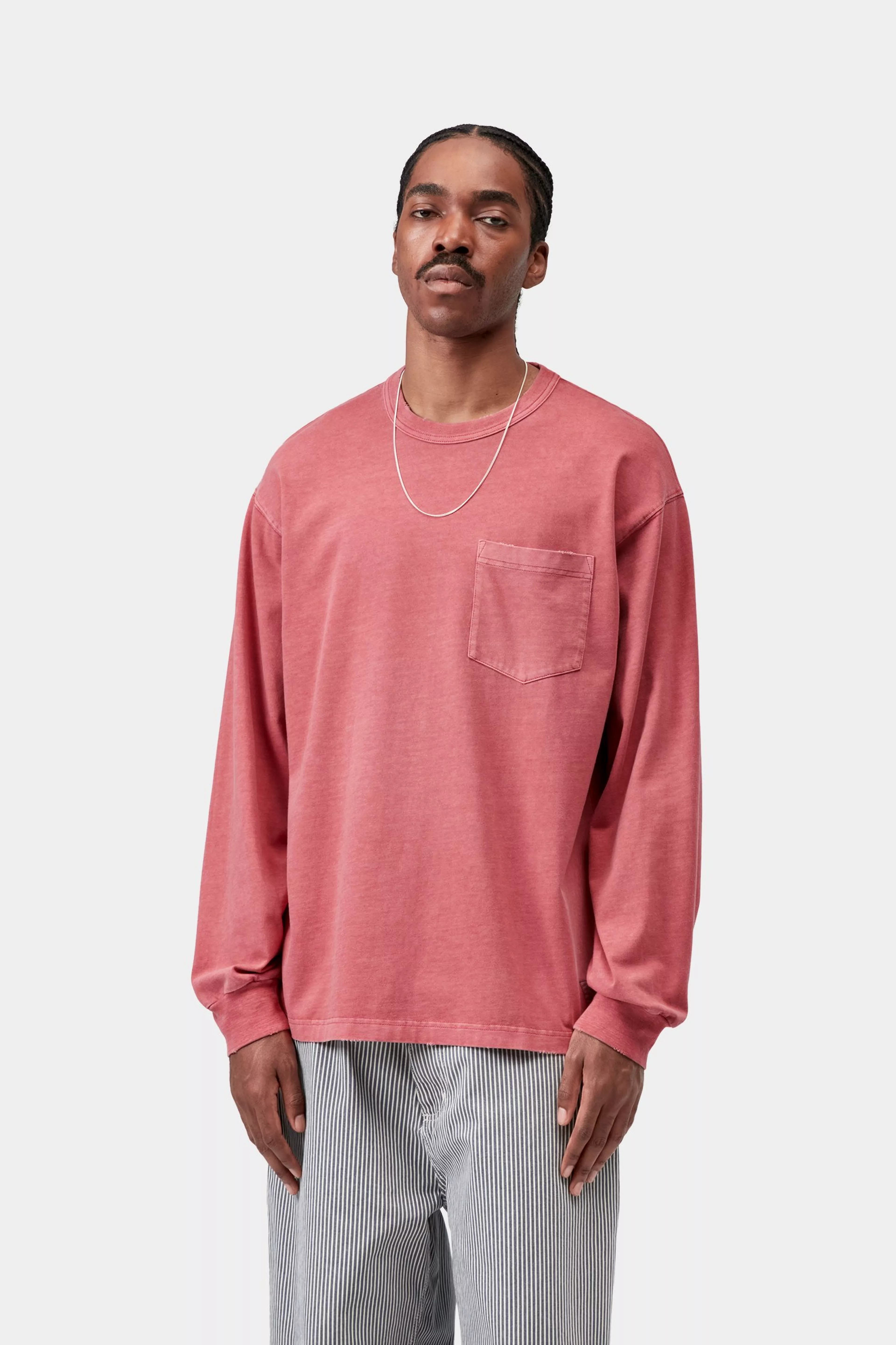 L/S Torion Pocket T-Shirt - Marsala (grind wash) 2