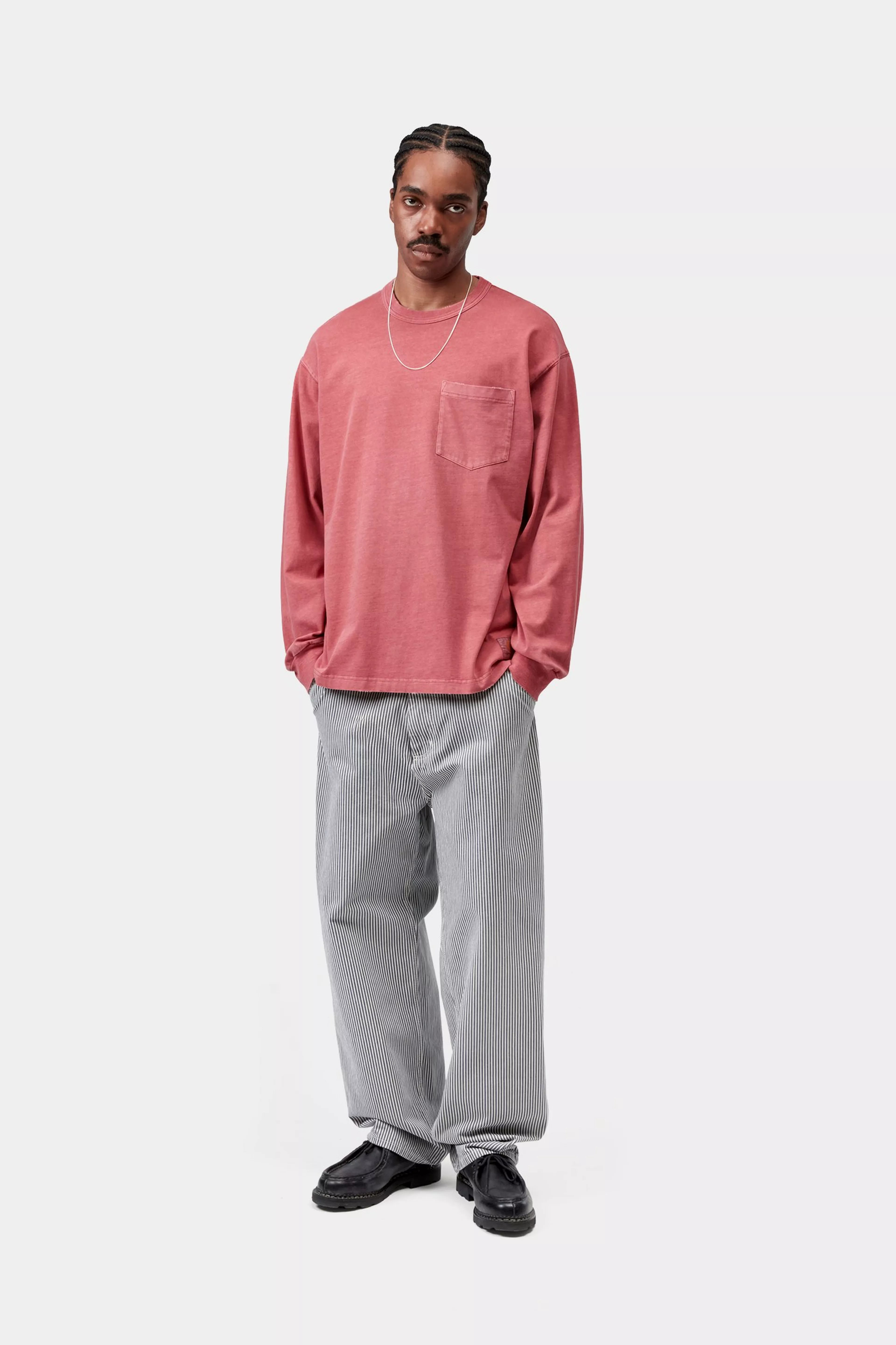 L/S Torion Pocket T-Shirt - Marsala (grind wash) 4