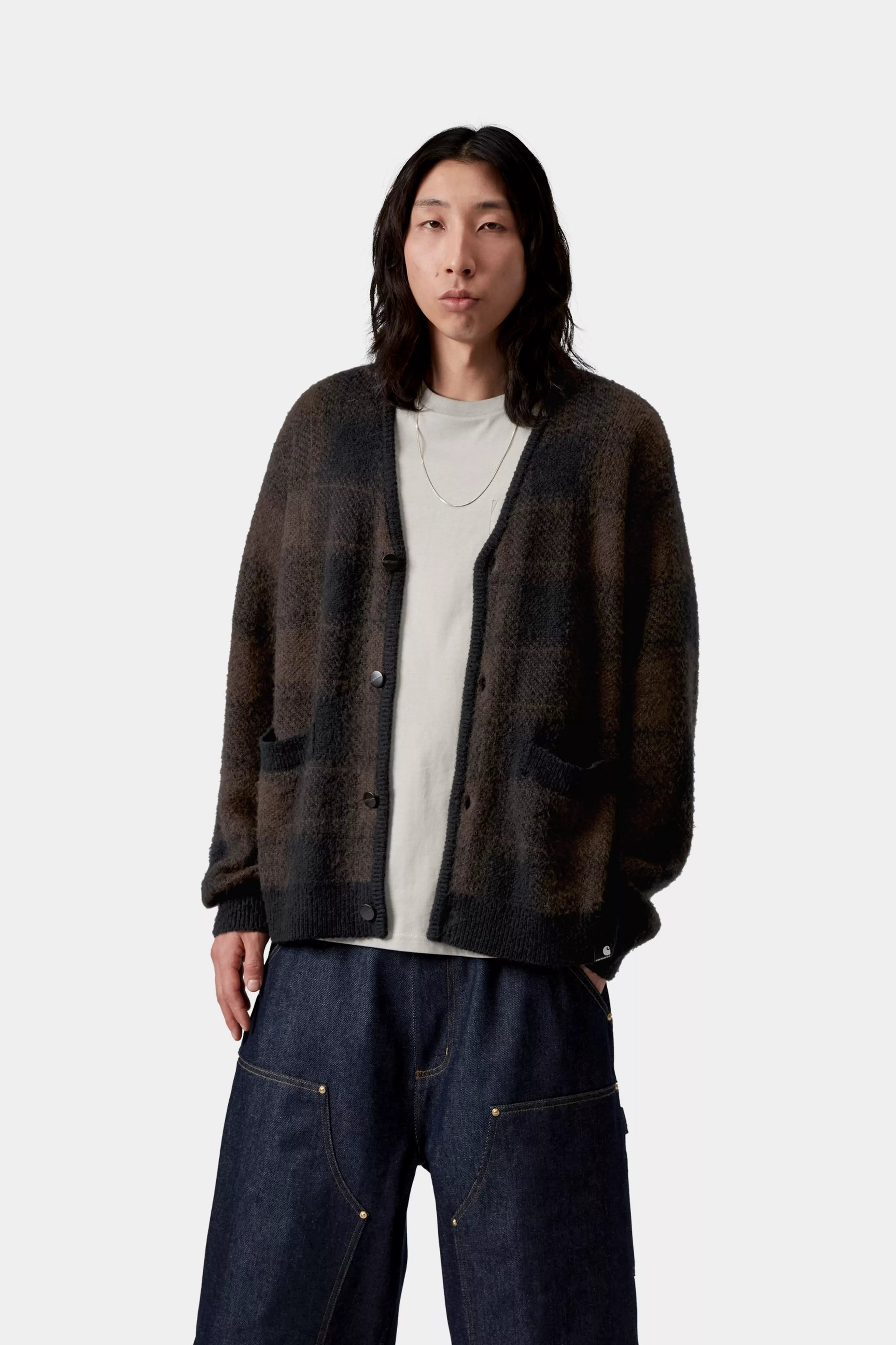 Everson Cardigan - Everson Jacquard, Black / Palisander 3