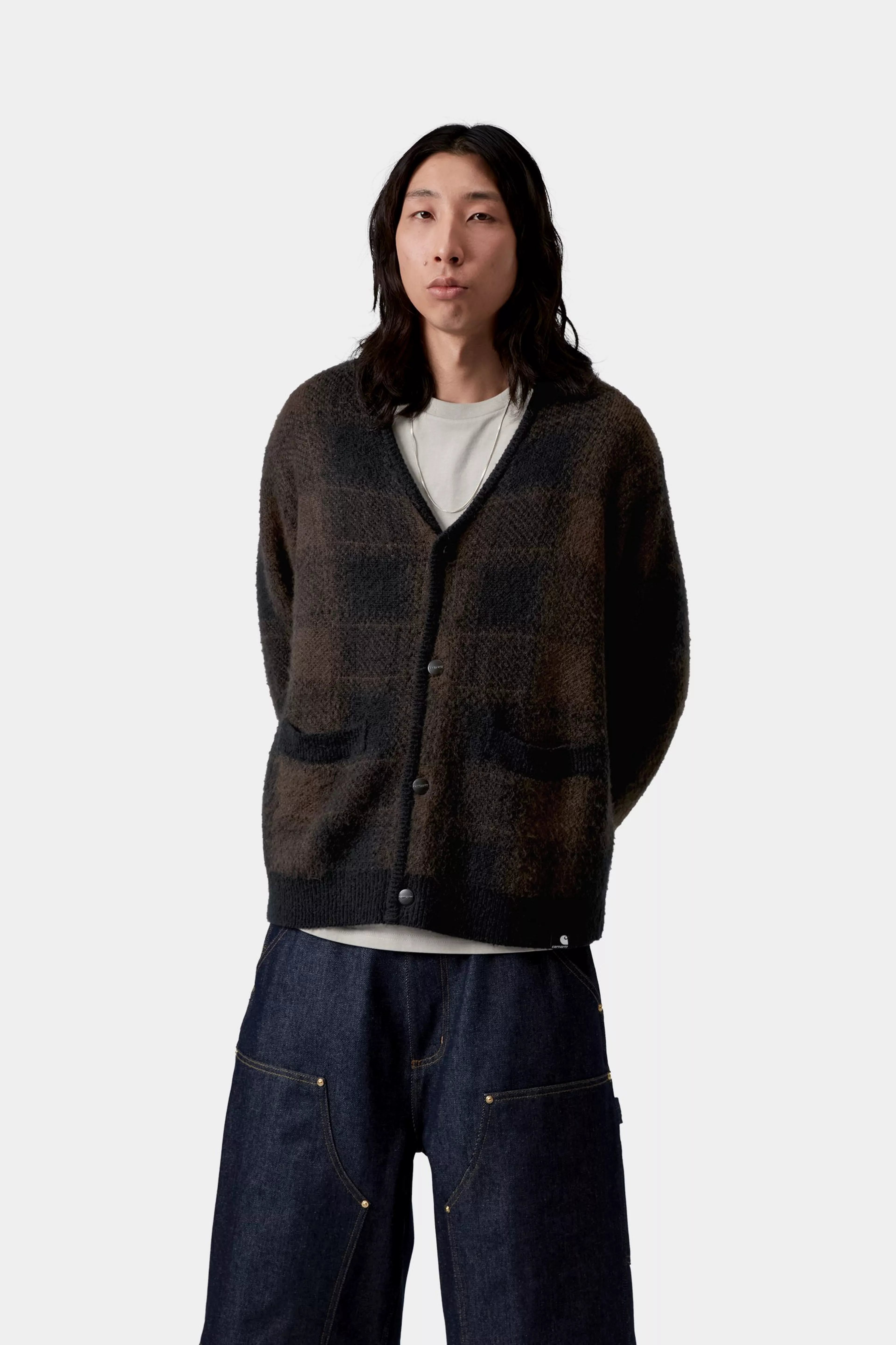 Everson Cardigan - Everson Jacquard, Black / Palisander