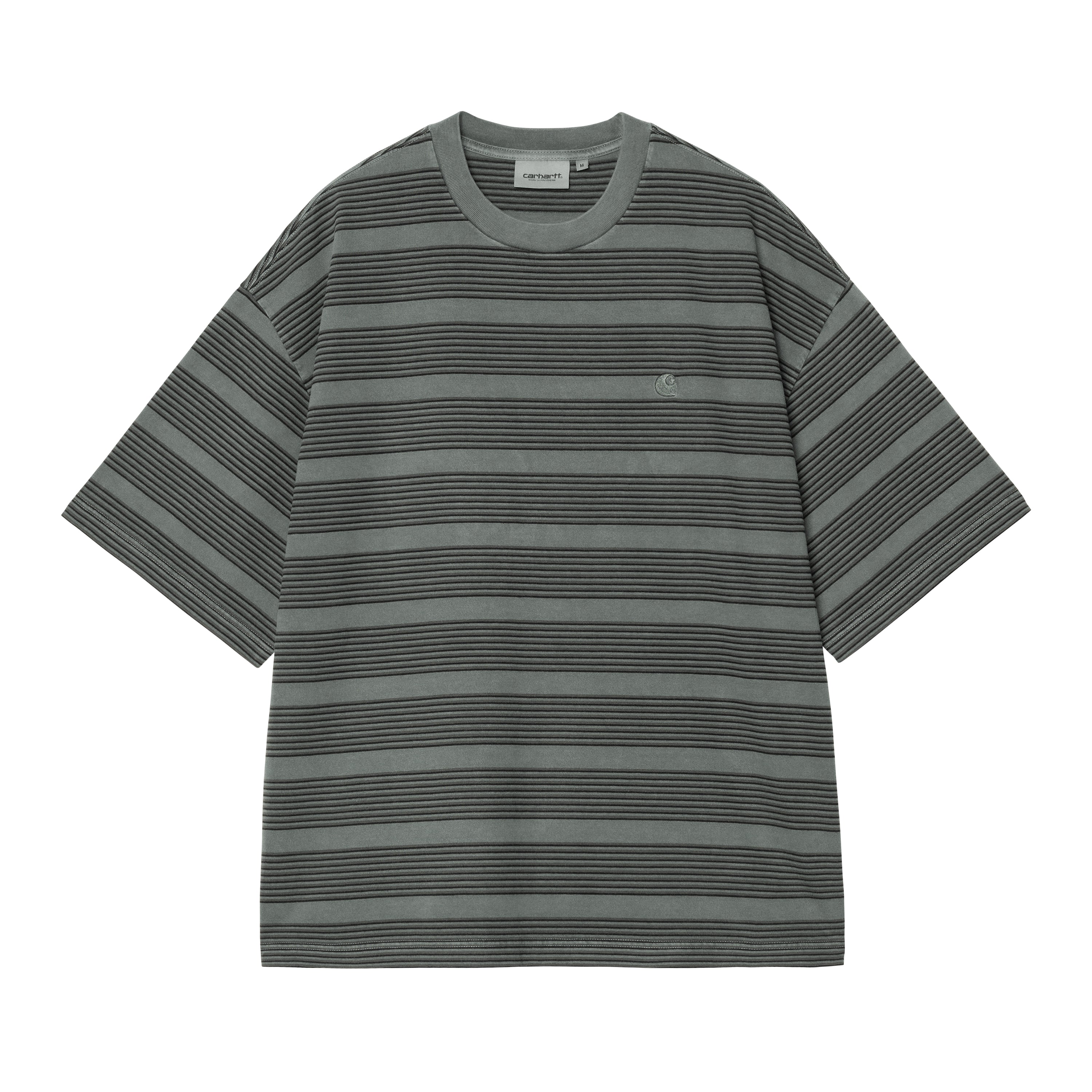 S/S Hanson T-Shirt - Hanson Stripe, Kale Green (garment dyed)
