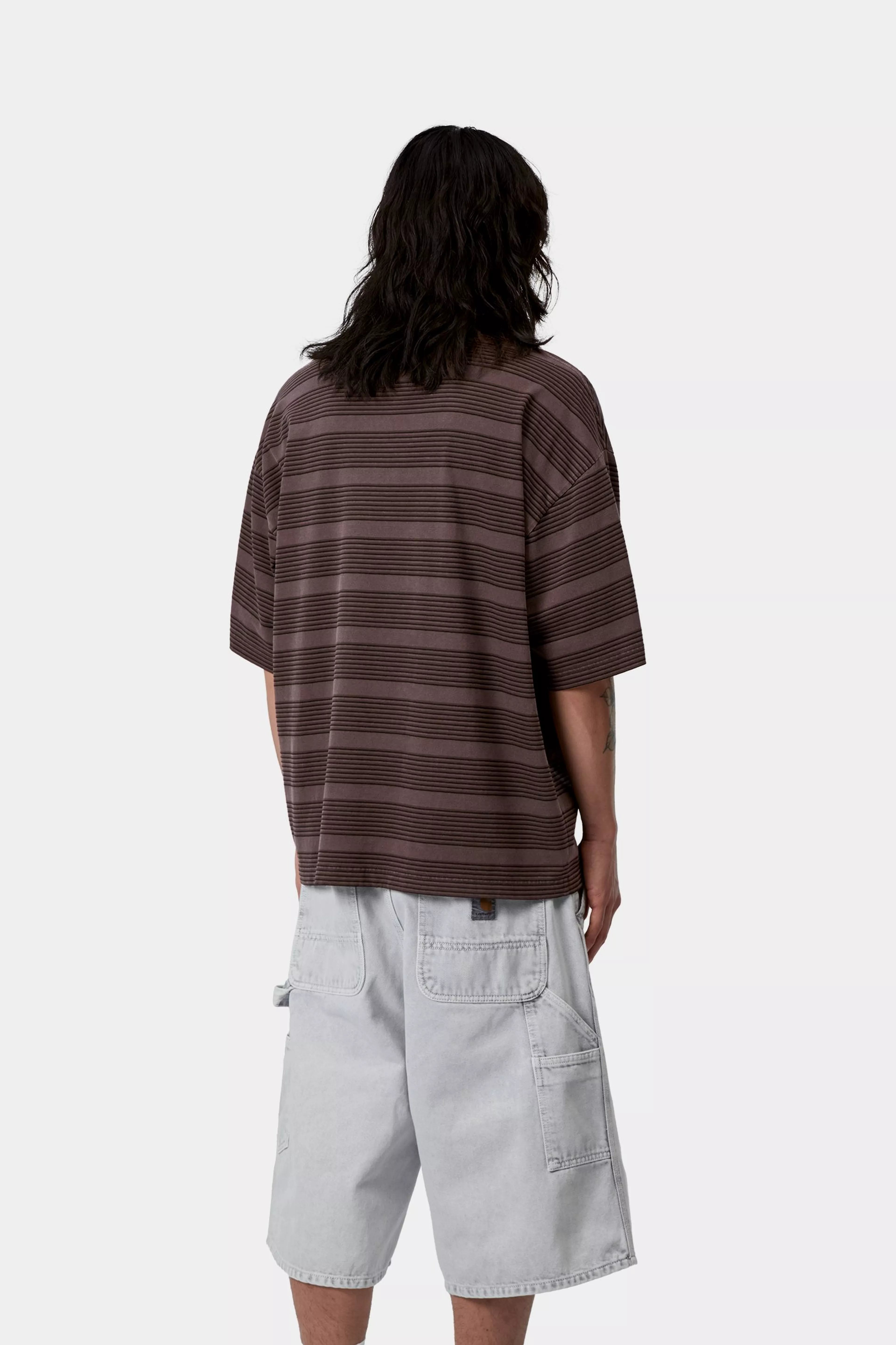 S/S Hanson T-Shirt - Hanson Stripe, Palisander (garment dyed)