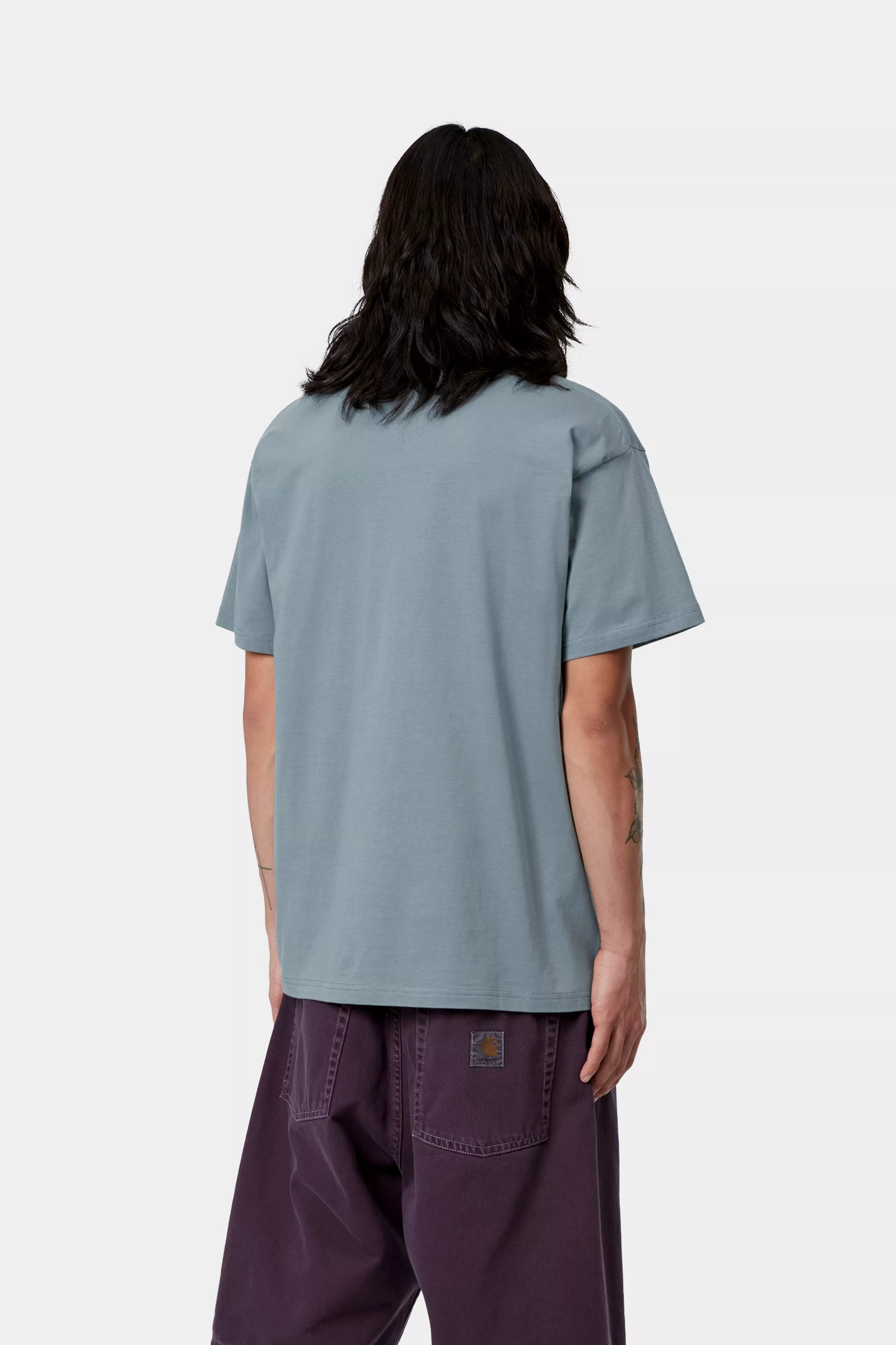 S/S Moving Letterpress T-Shirt - Velvet Blue 3