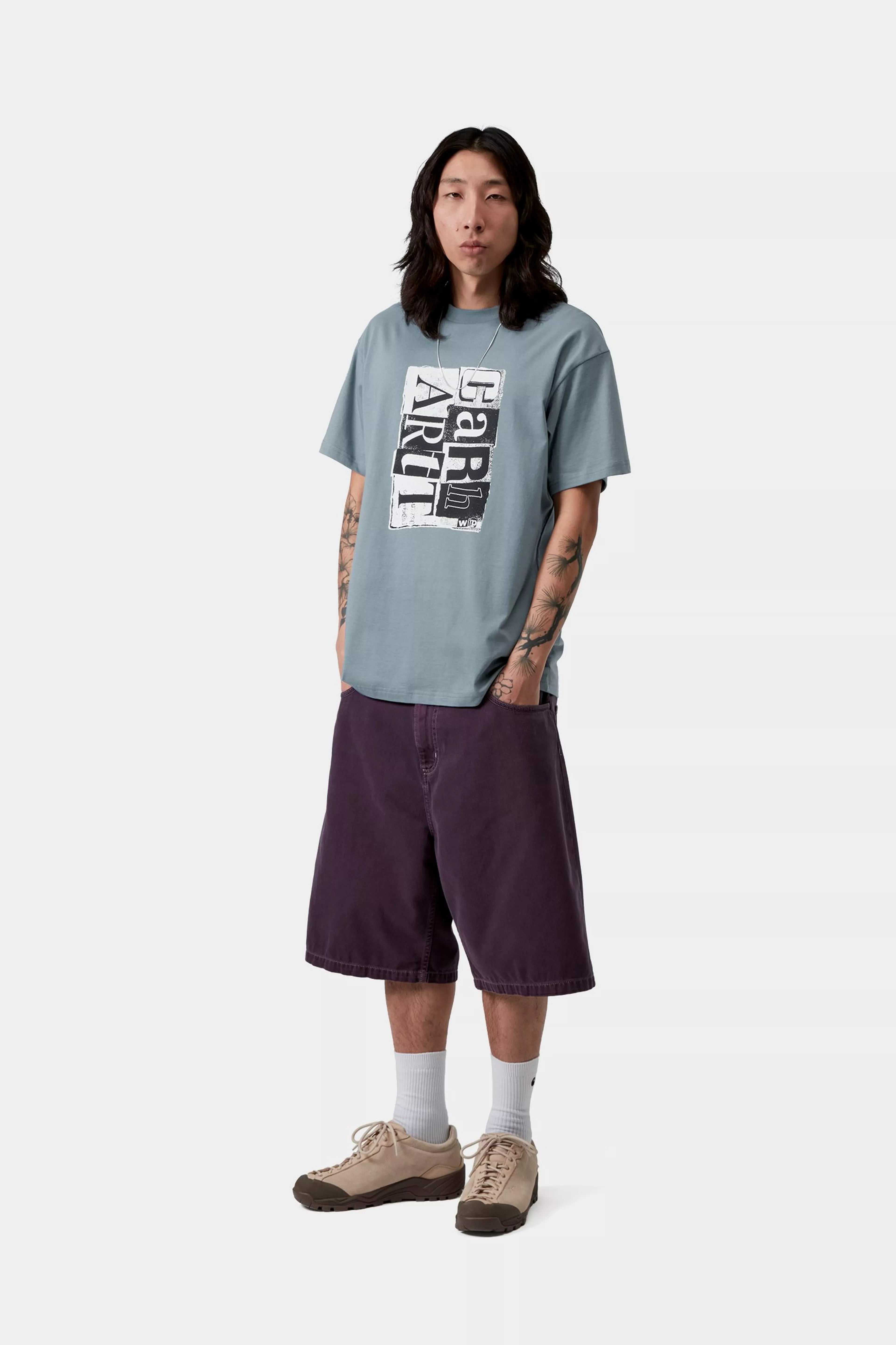 S/S Moving Letterpress T-Shirt - Velvet Blue