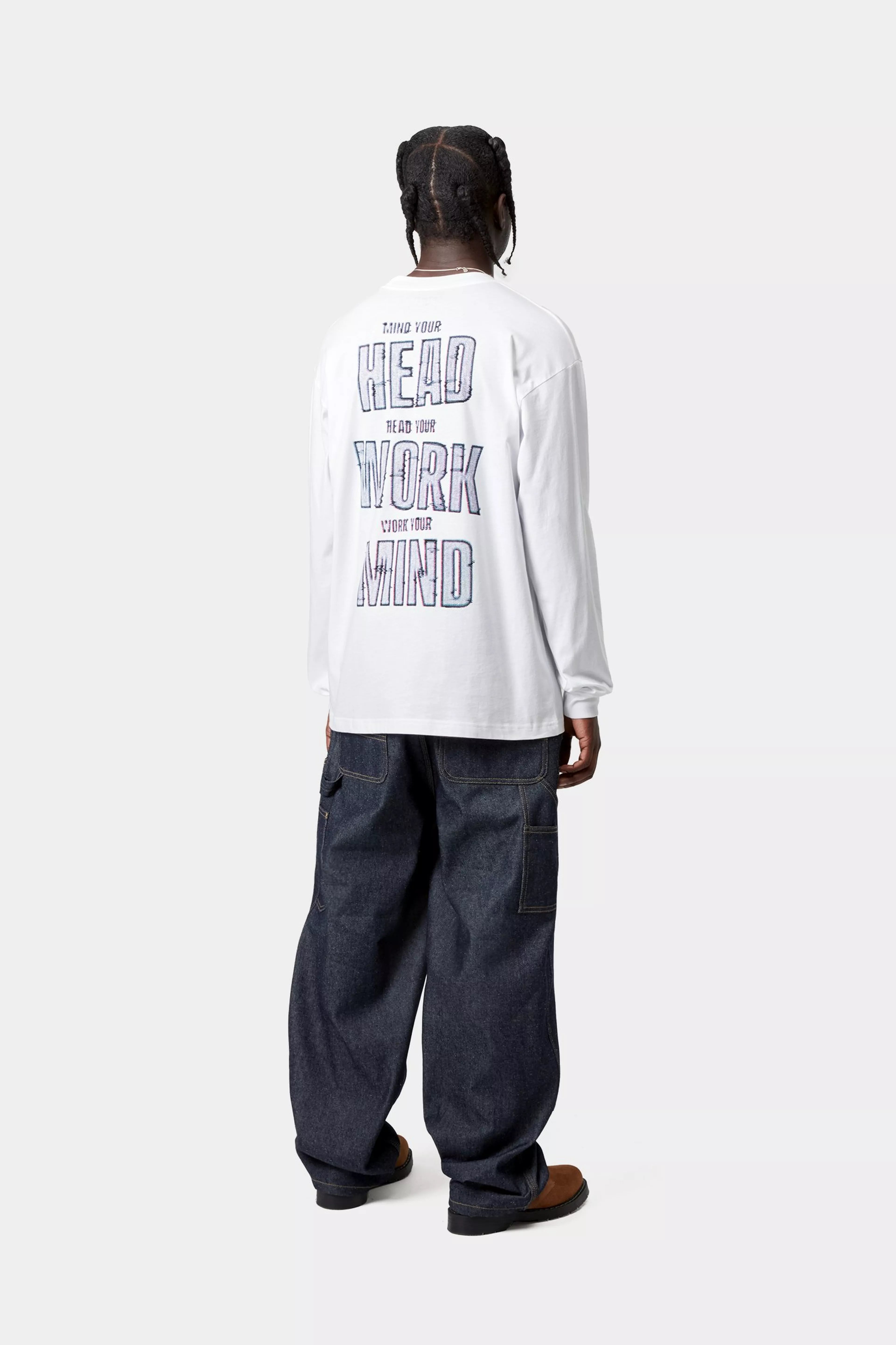 L/S Mind Your Head T-Shirt - White 4