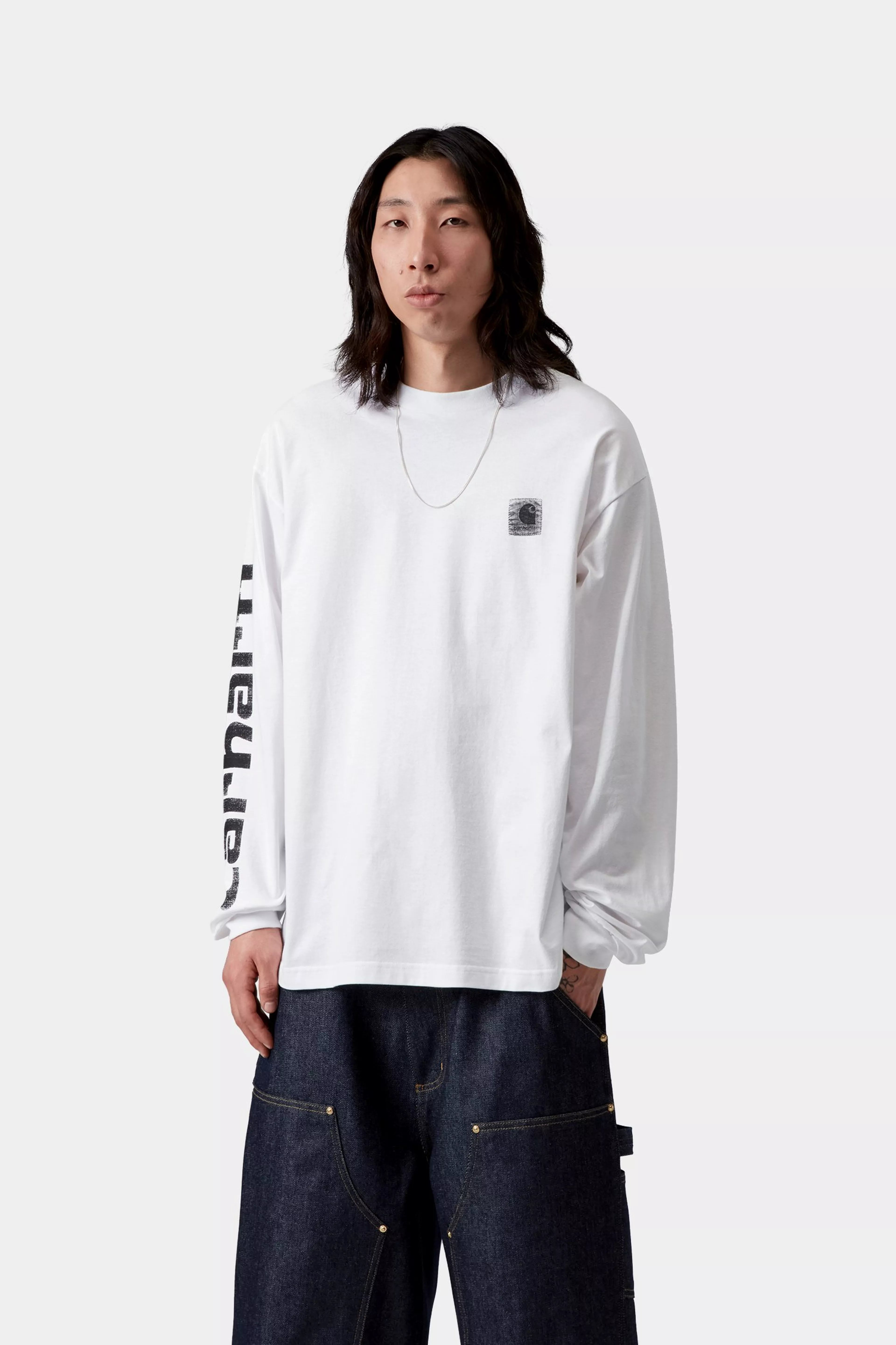 L/S Archive Script T-Shirt - White 2