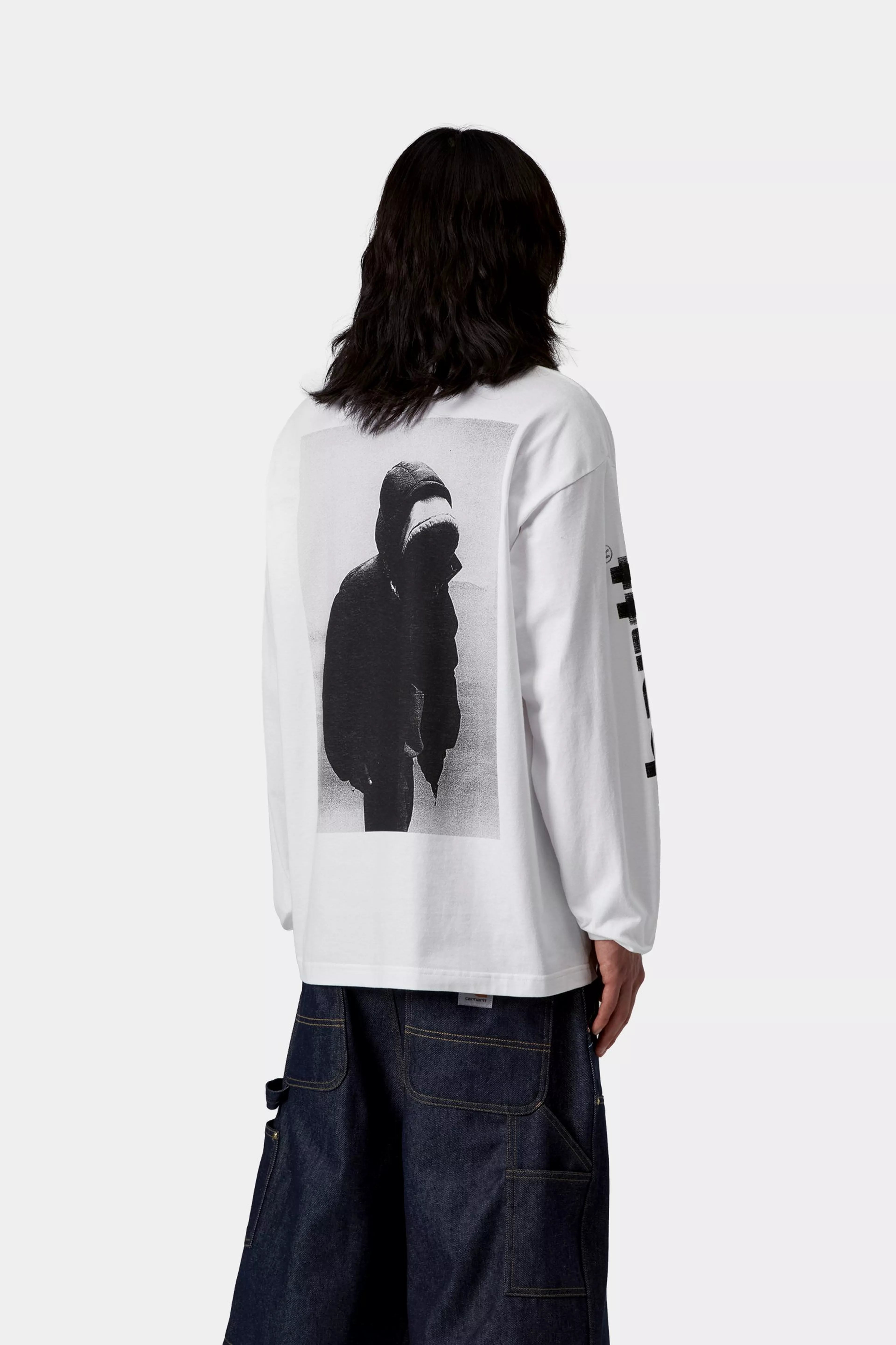 L/S Archive Script T-Shirt - White 3