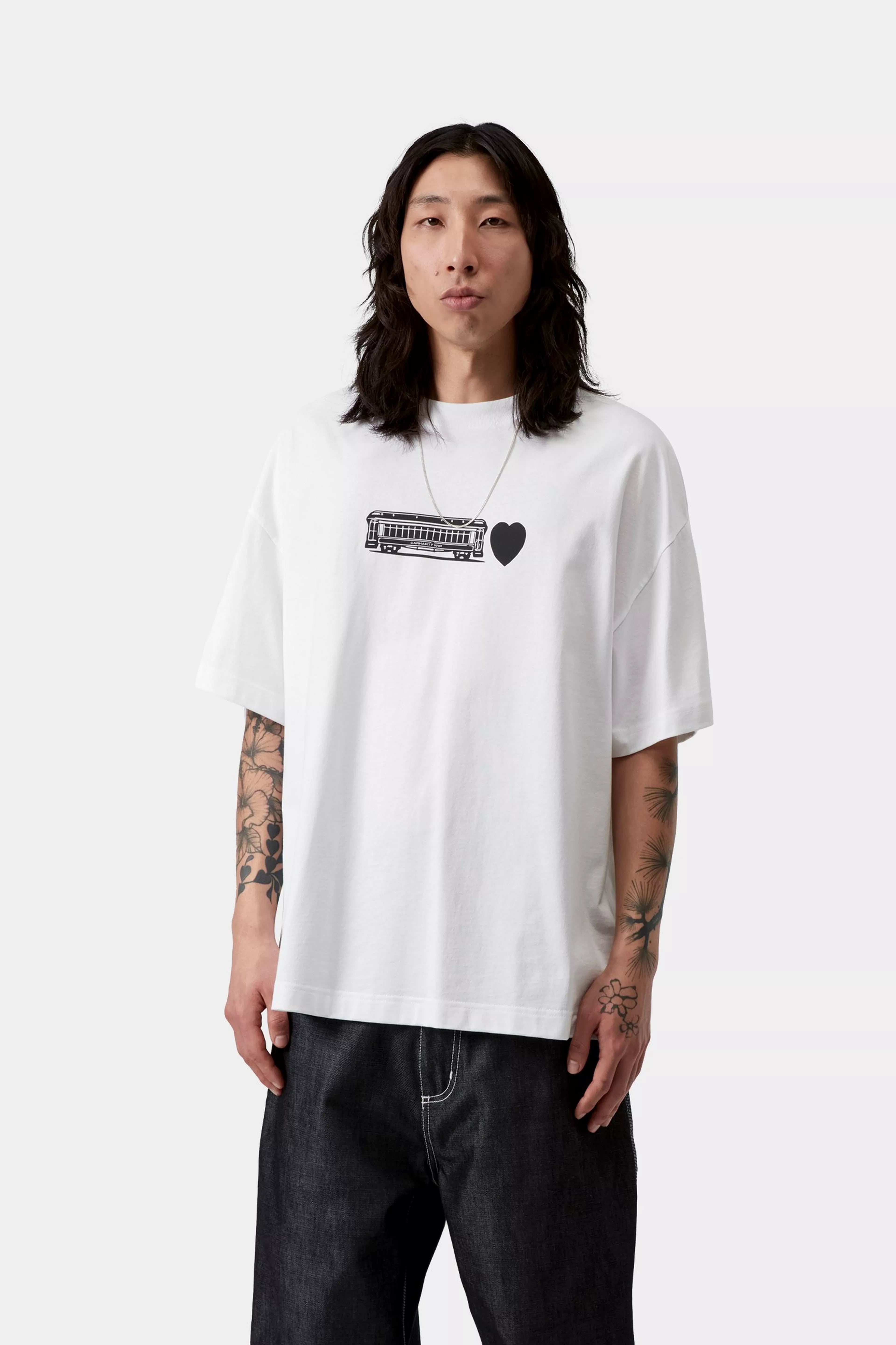 S/S Deconstructed Label T-Shirt - White 2
