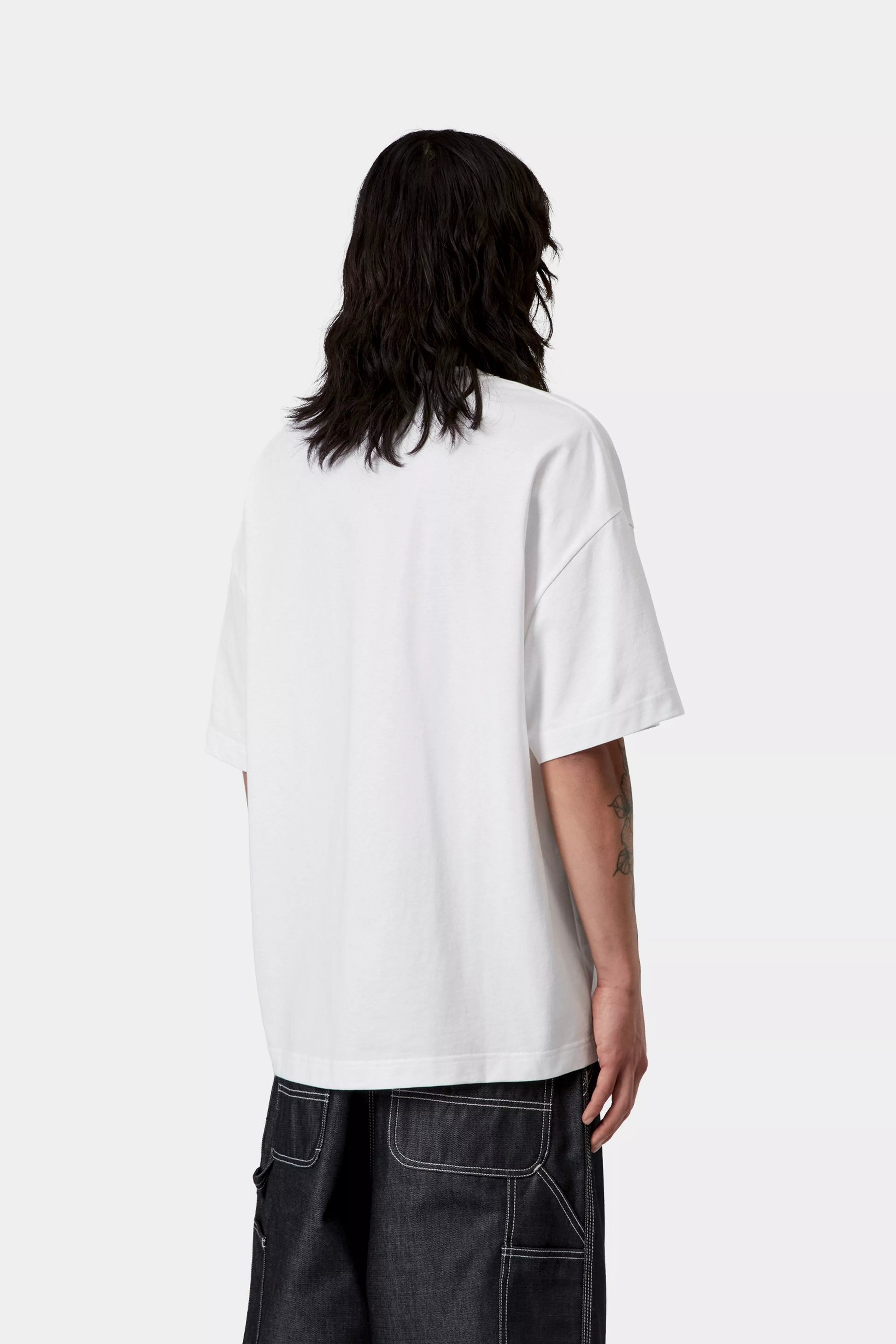 S/S Deconstructed Label T-Shirt - White 3