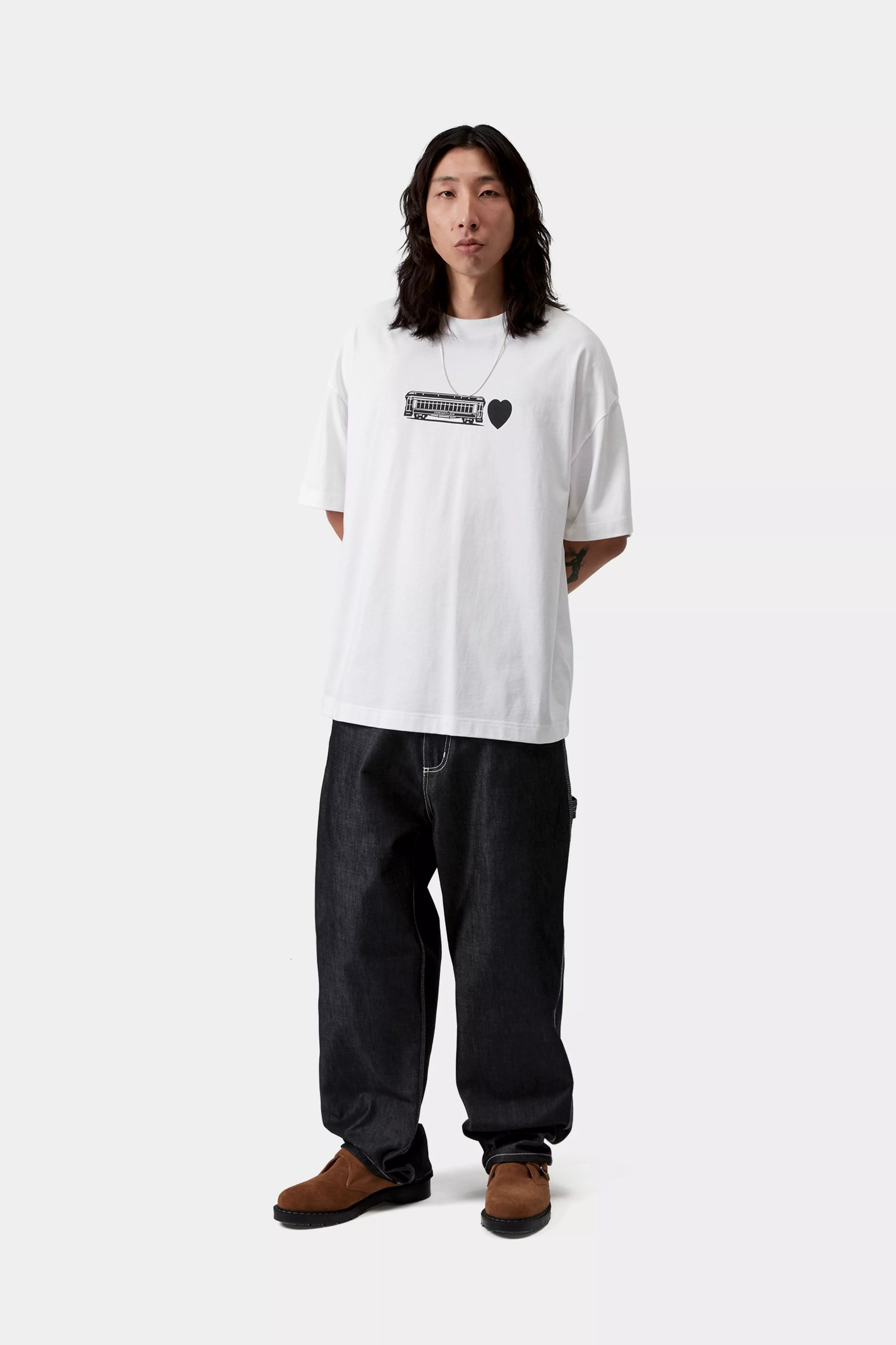 S/S Deconstructed Label T-Shirt - White 4