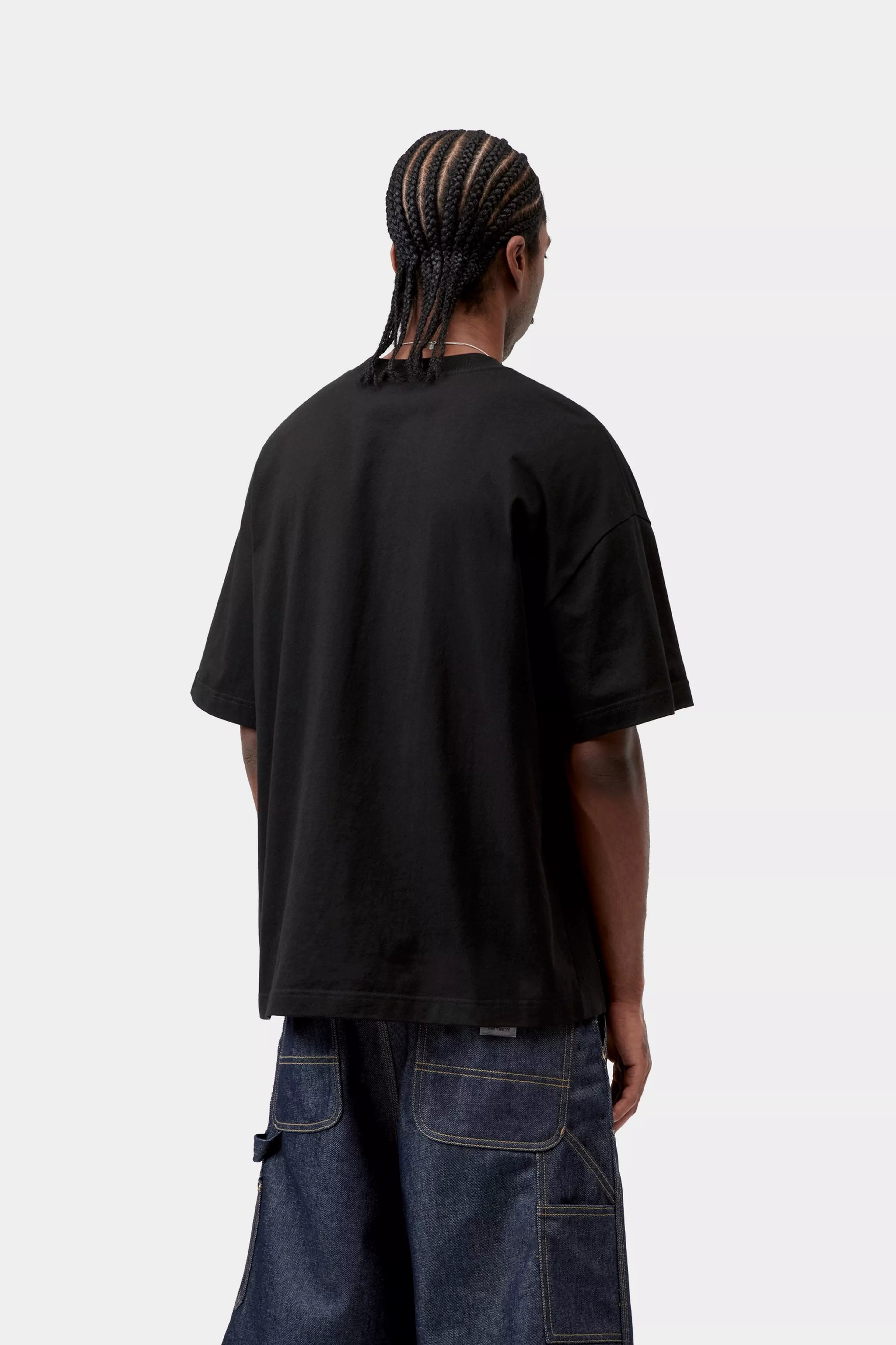 S/S Deconstructed Label T-Shirt - Black