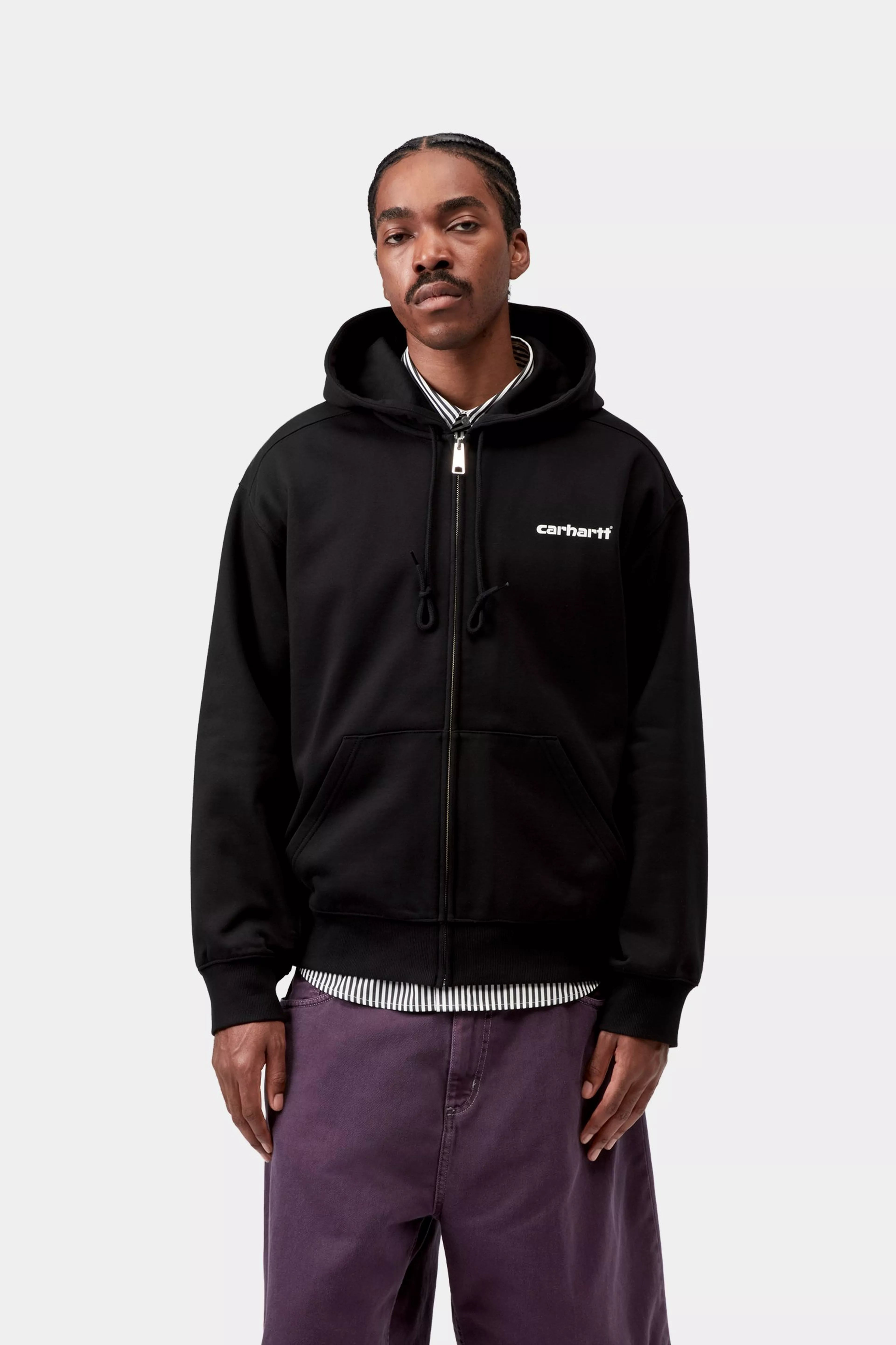 Hooded Archive Lines Jacket - Black