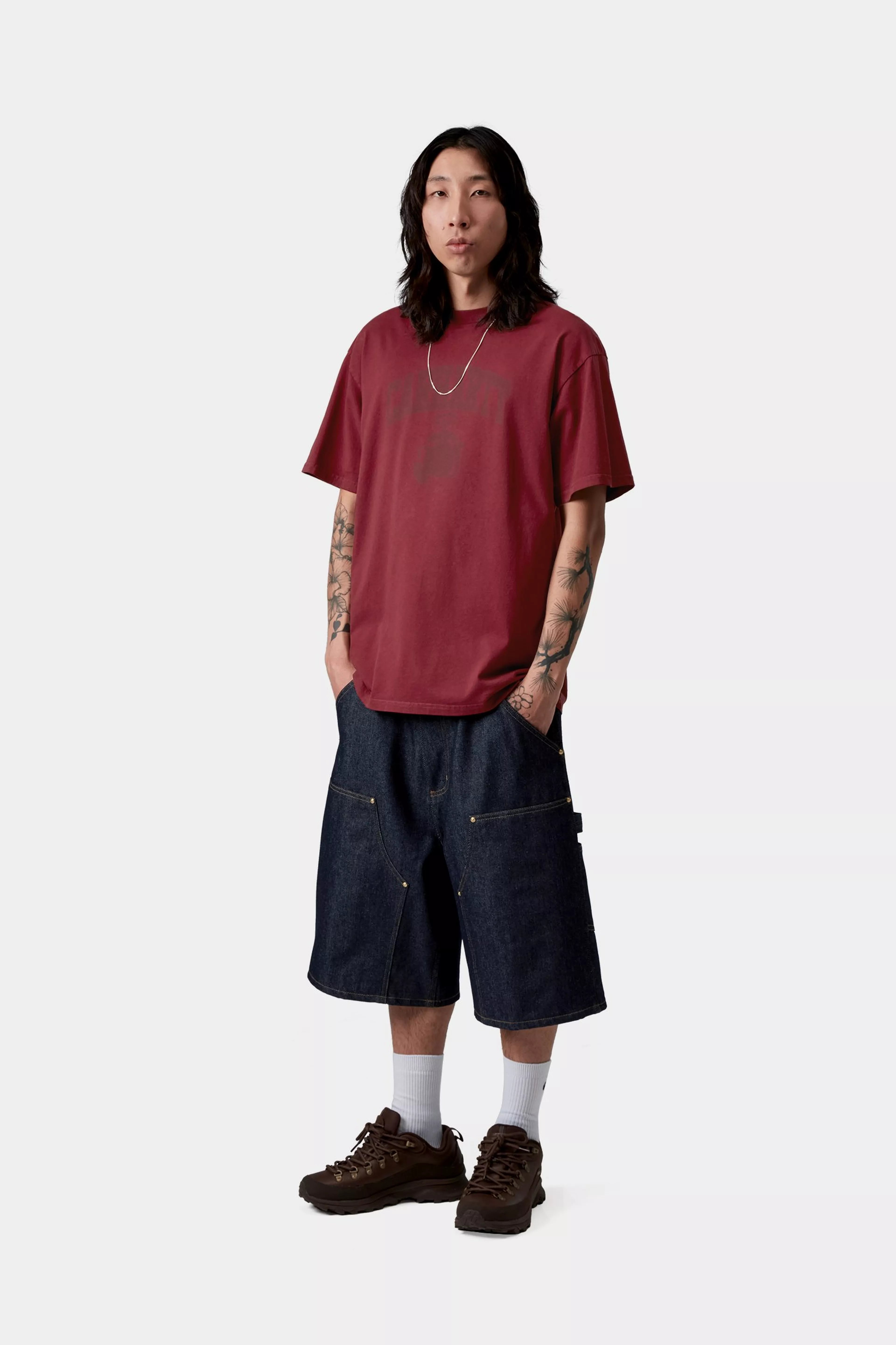 S/S Faded Pond Corps T-Shirt - Marsala (heavy stone wash)