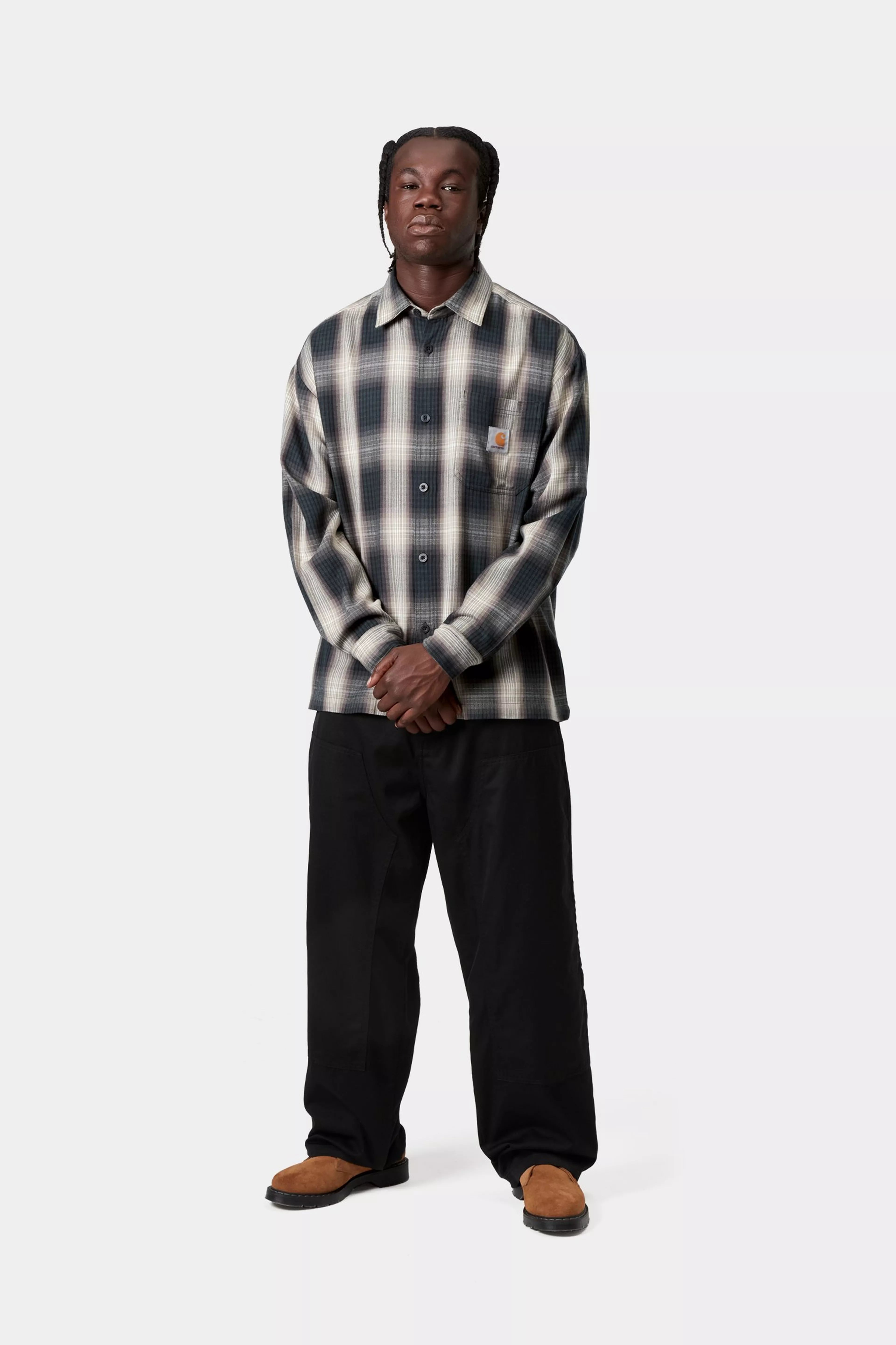 Brady Double Knee Chino Pant - Black (rinsed) 5
