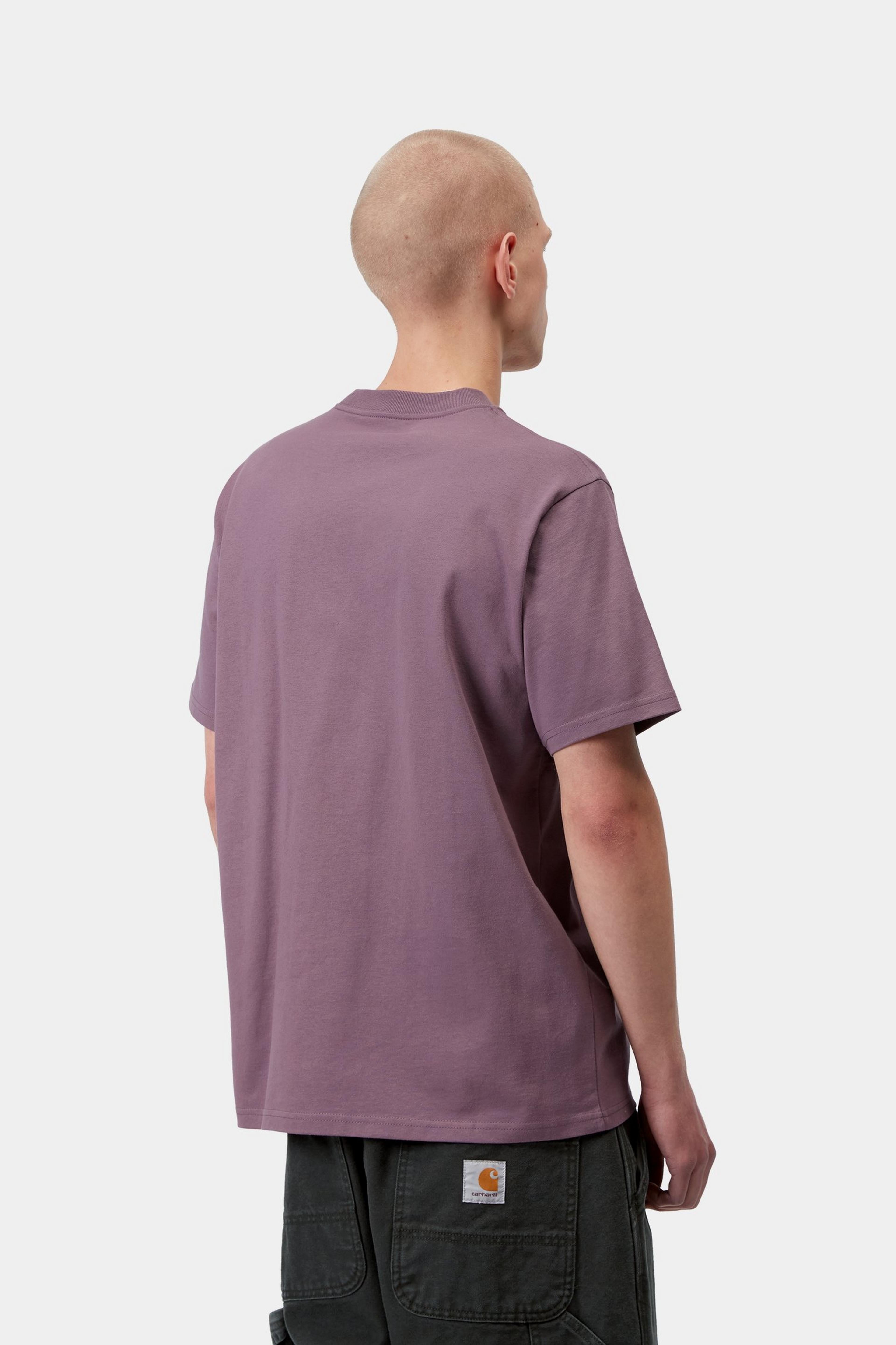 S/S University Script T-Shirt - Phlox / White