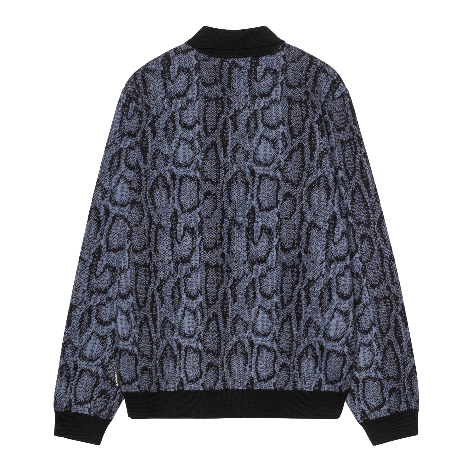 L/S Snake Polo - Snake Camo Jacquard, Velvet Blue