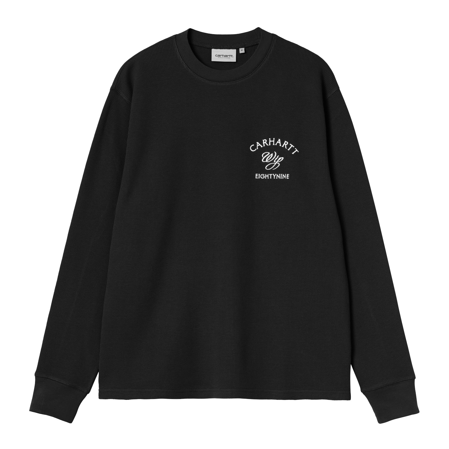 L/S Eightynine Waffle T-Shirt - Black / White