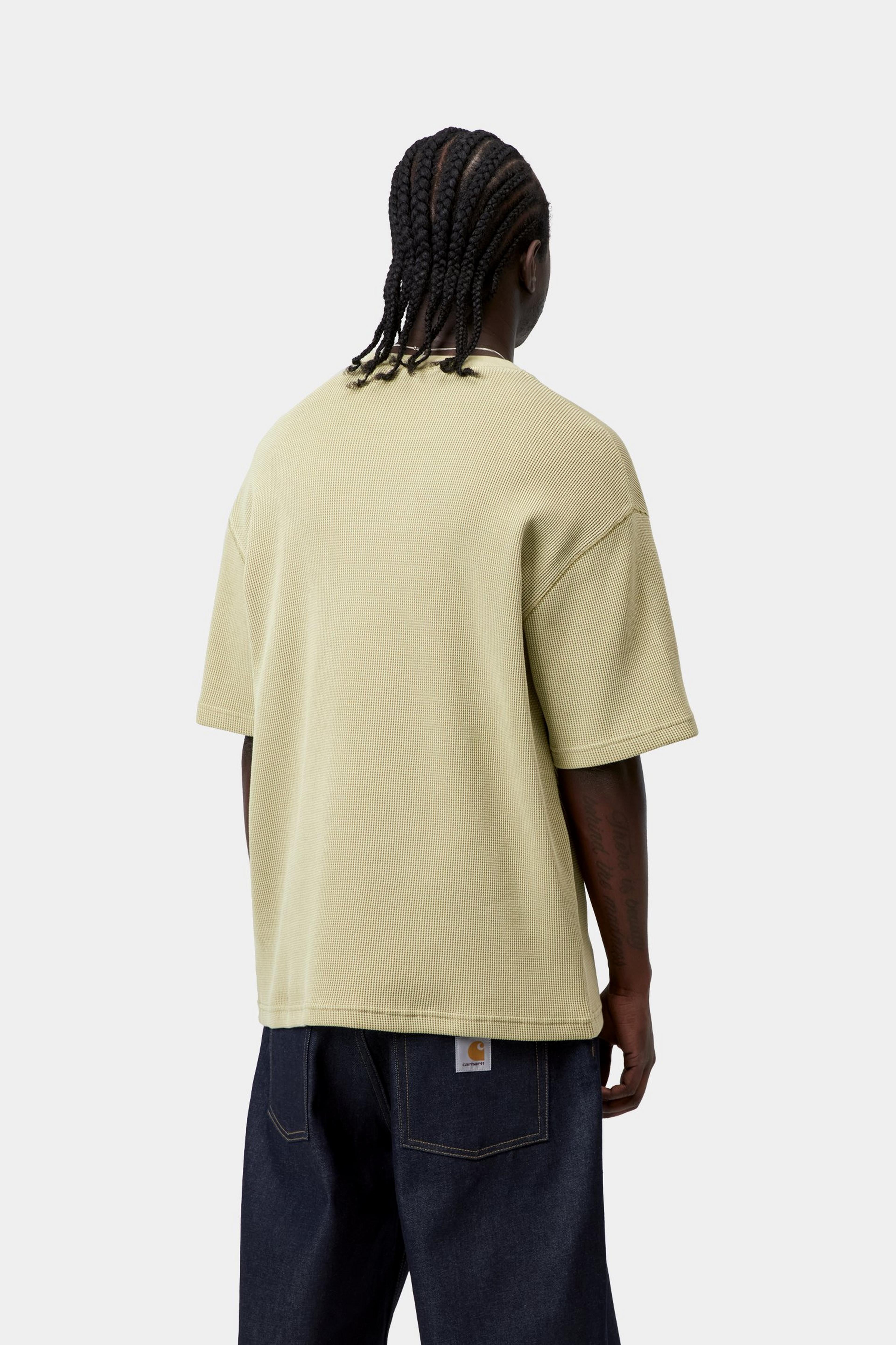 S/S Nelson Waffle T-Shirt - Gentle Green (garment dyed) 3