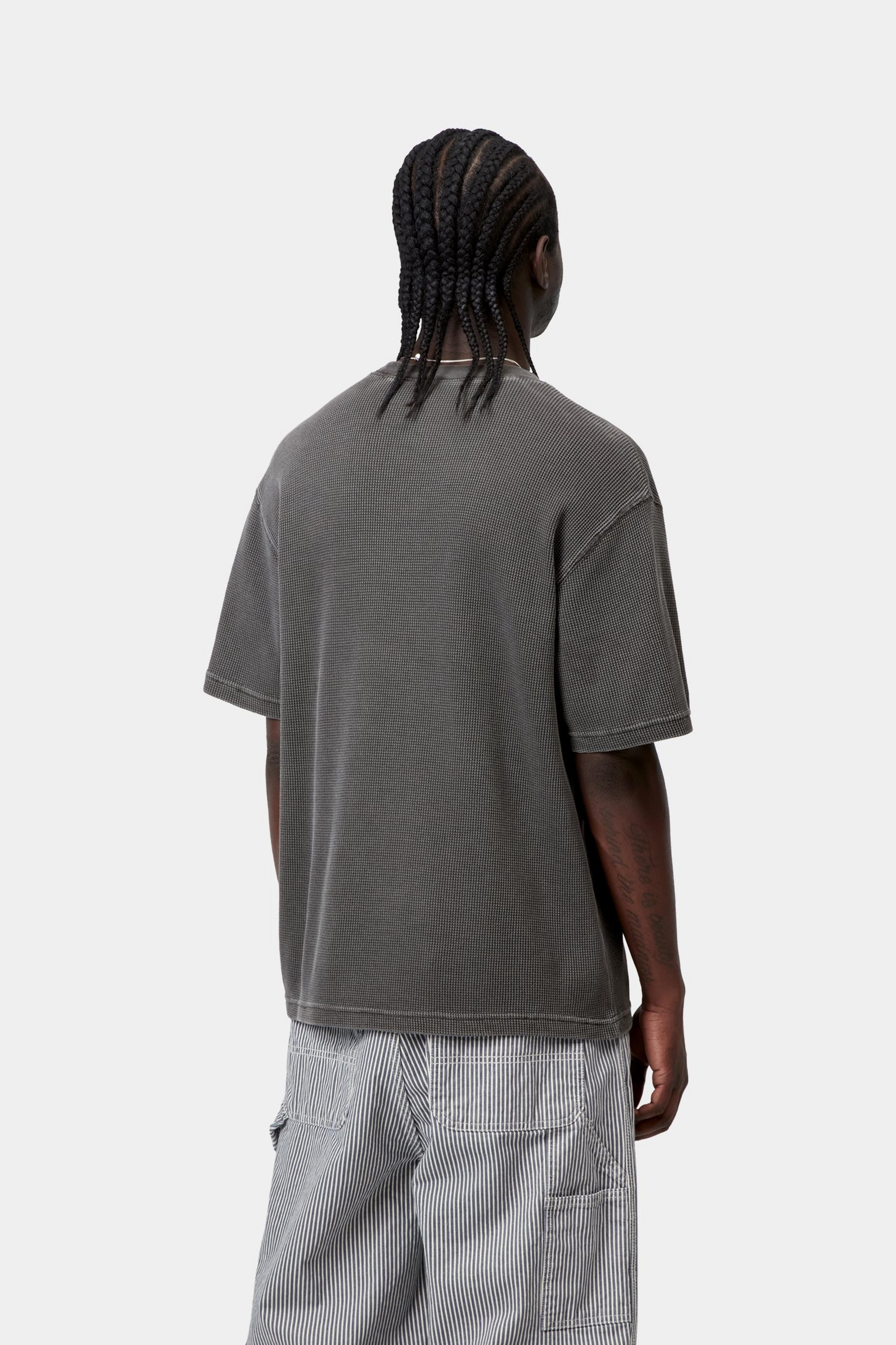 S/S Nelson Waffle T-Shirt - Black (garment dyed) 3
