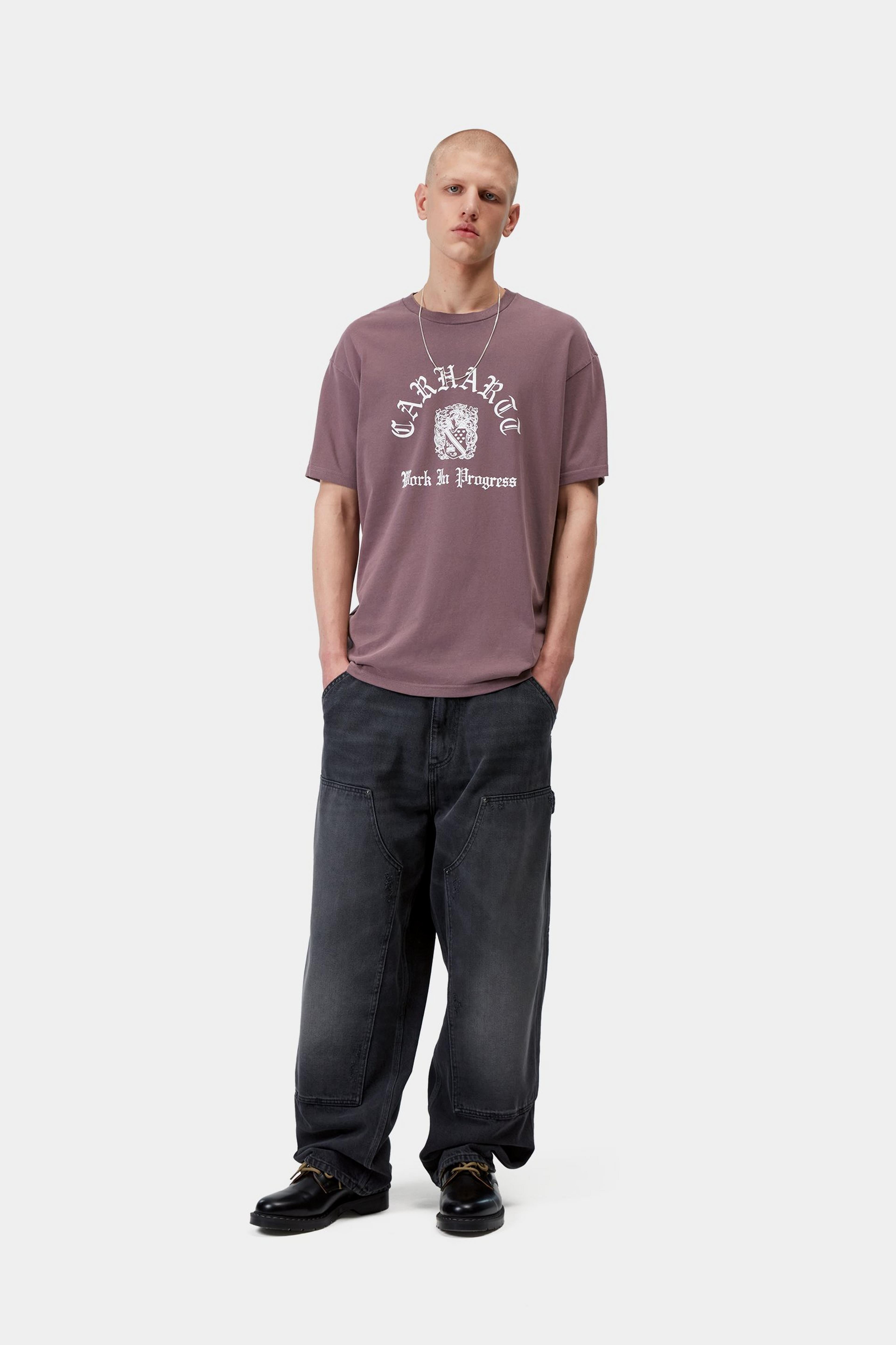 S/S Coat Of Arms T-Shirt - Cozy Purple (garment dyed)