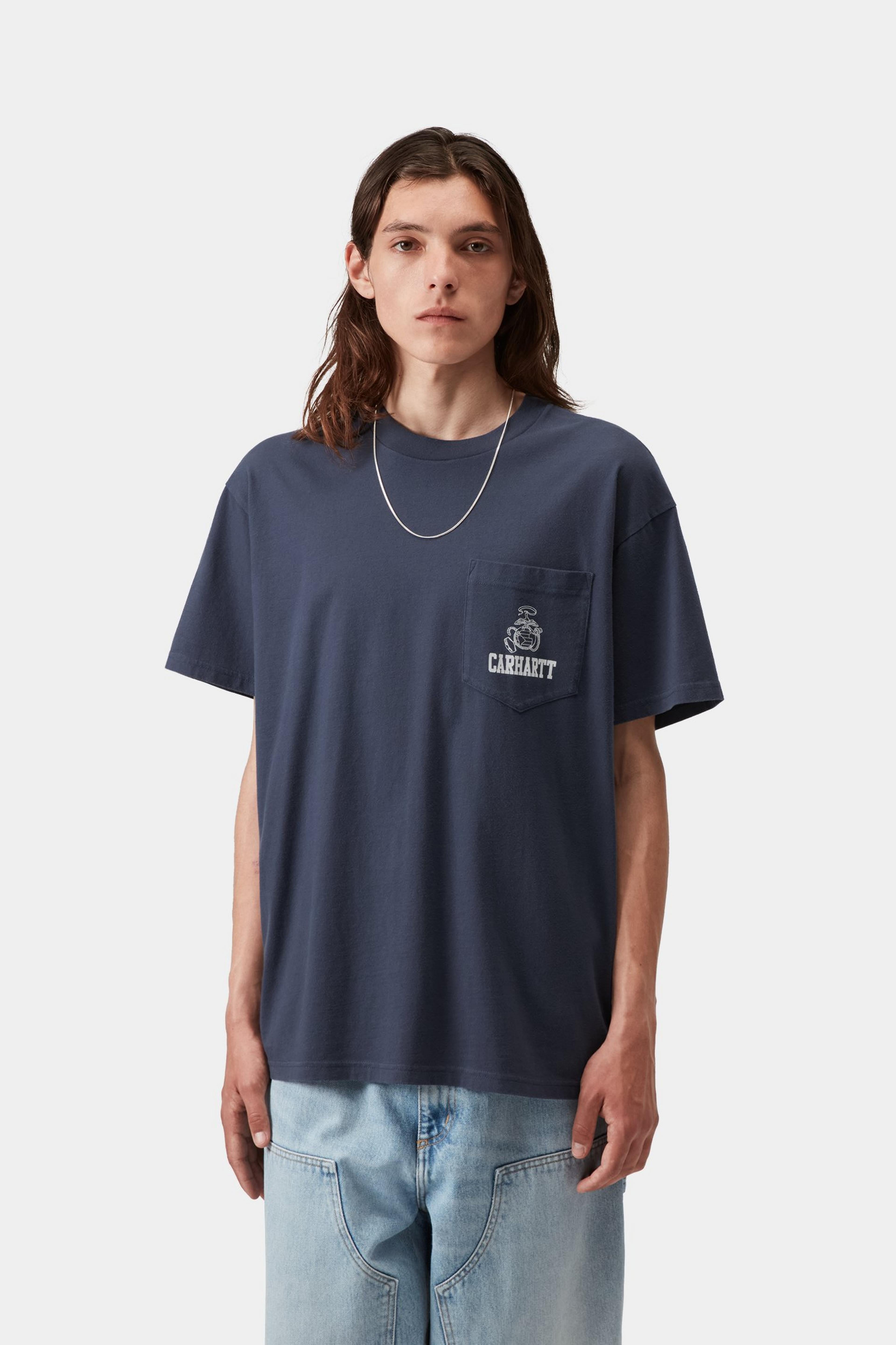 S/S Pond Corps Pocket T-Shirt - Blue (heavy stone wash)