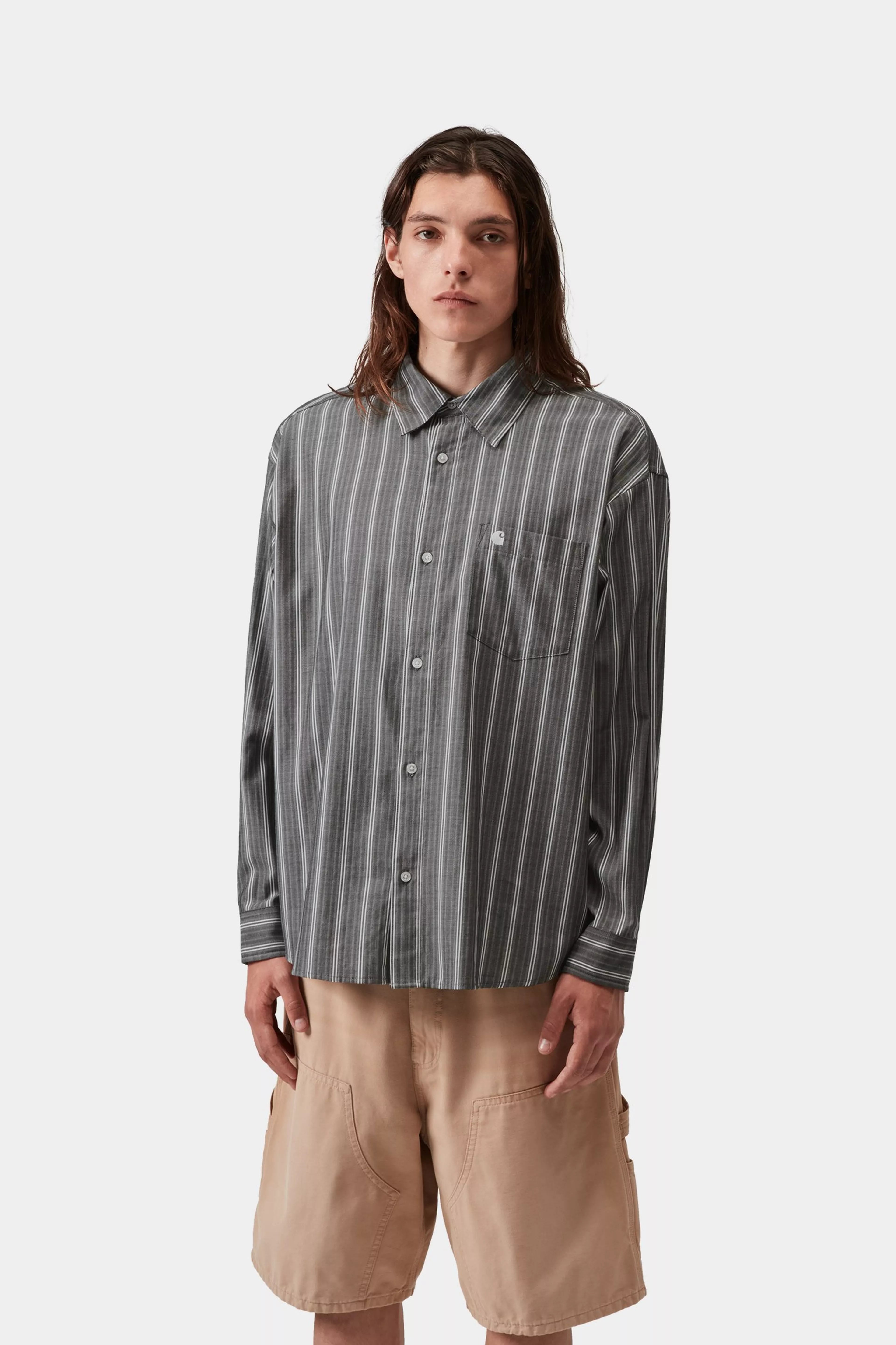 L/S Beale Shirt - Beale Stripe, Black / White 2