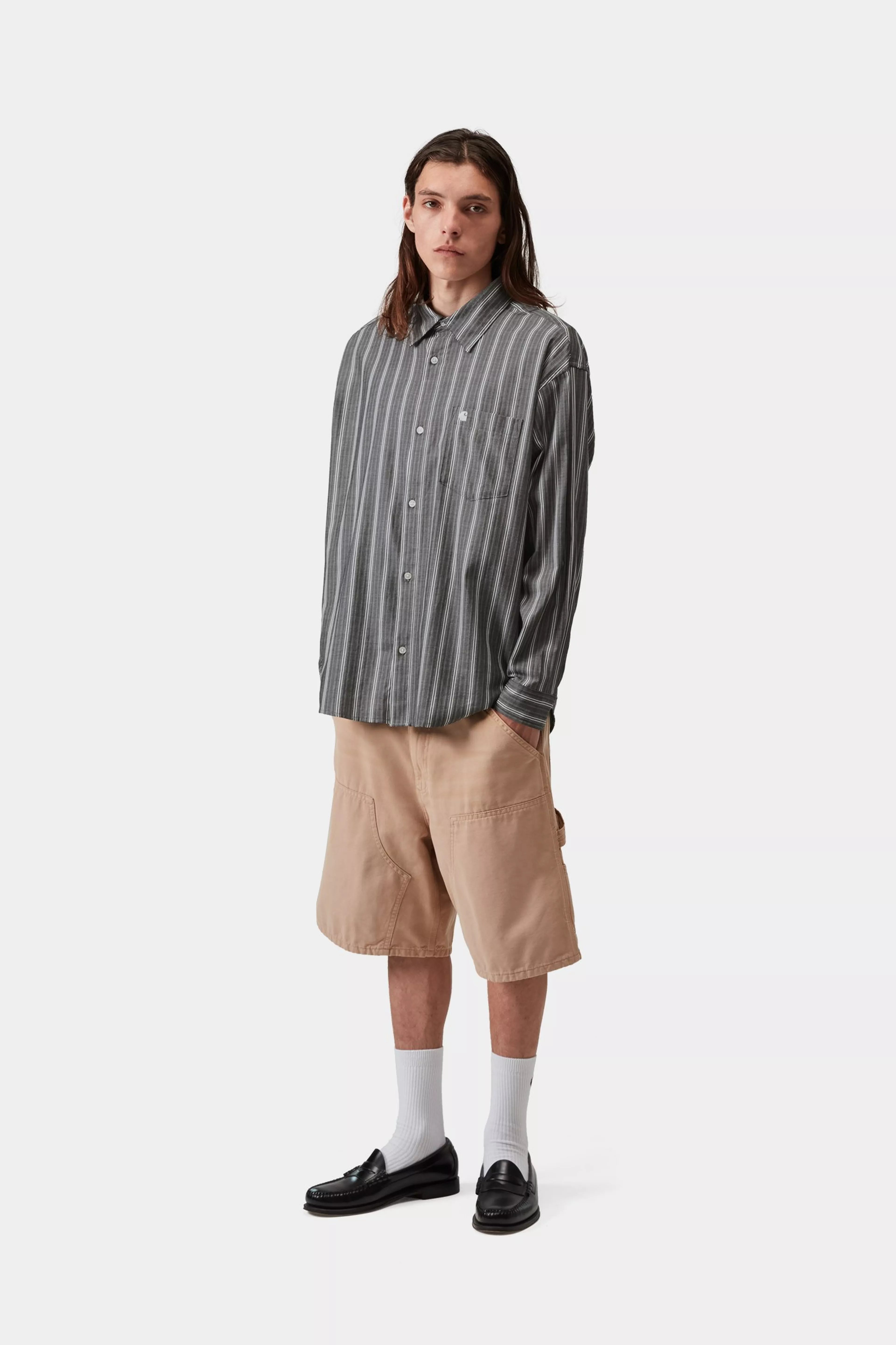 L/S Beale Shirt - Beale Stripe, Black / White 4