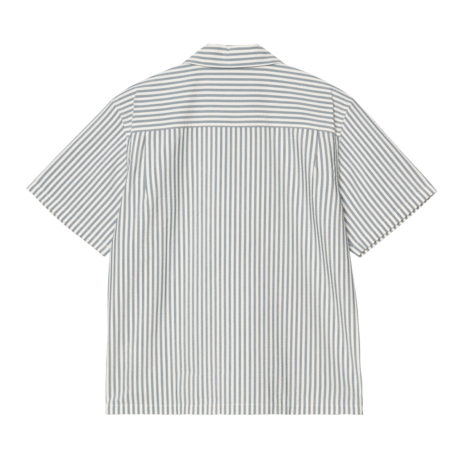 S/S Leavel Shirt - Leavel Stripe, Blue River / Wax 2