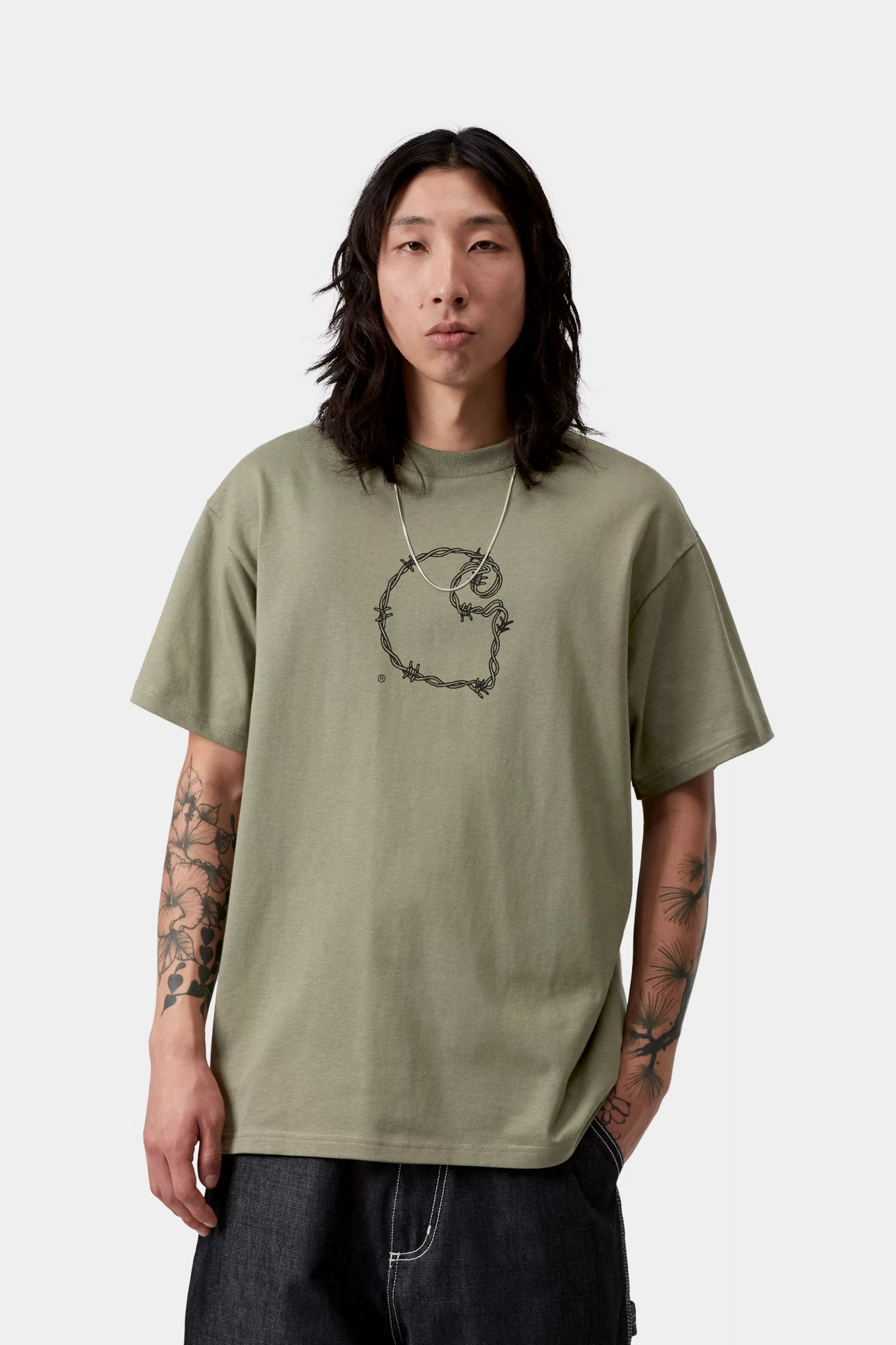 S/S Barbwire C T-Shirt - Dollar Green