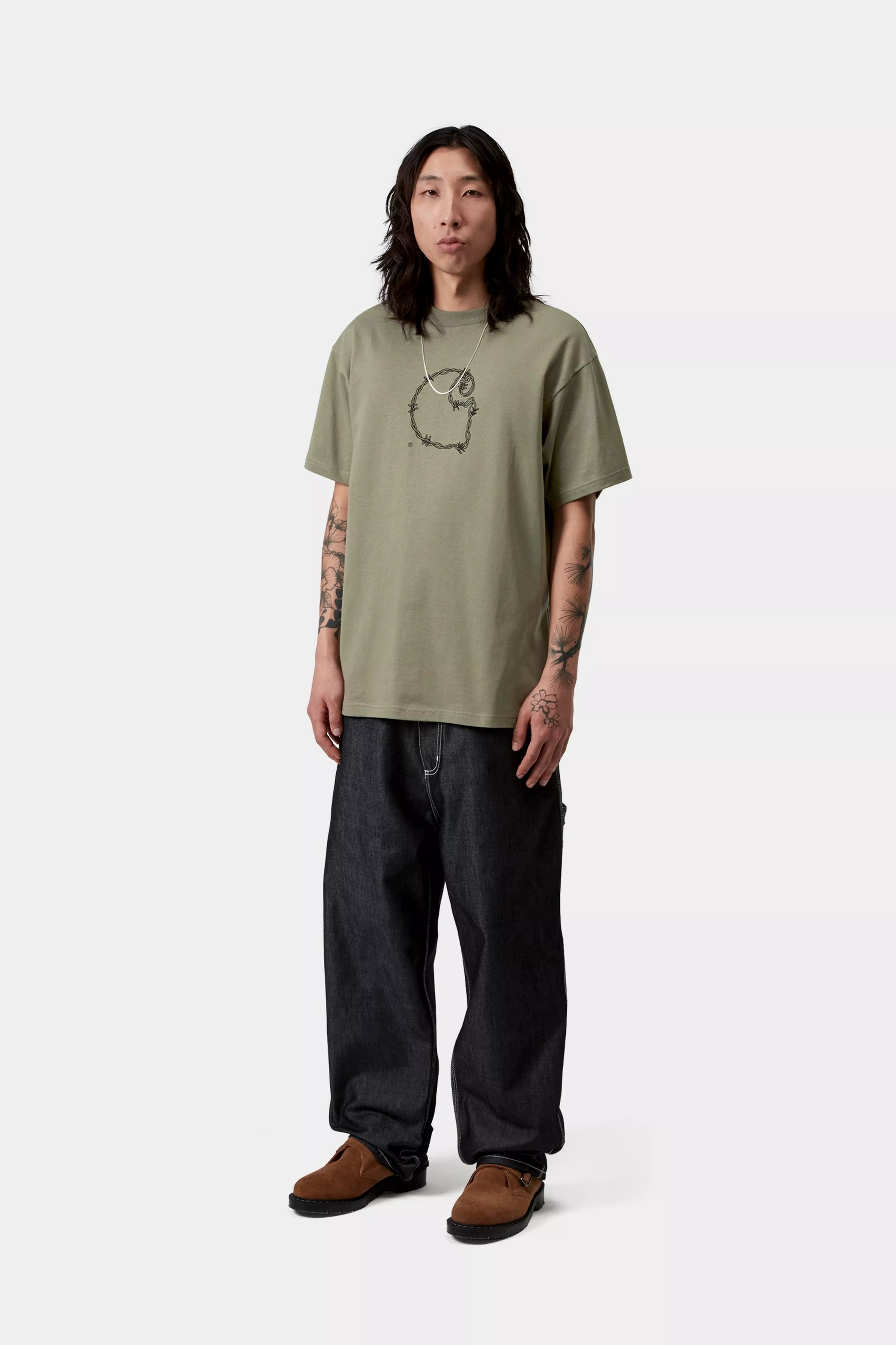 S/S Barbwire C T-Shirt - Dollar Green