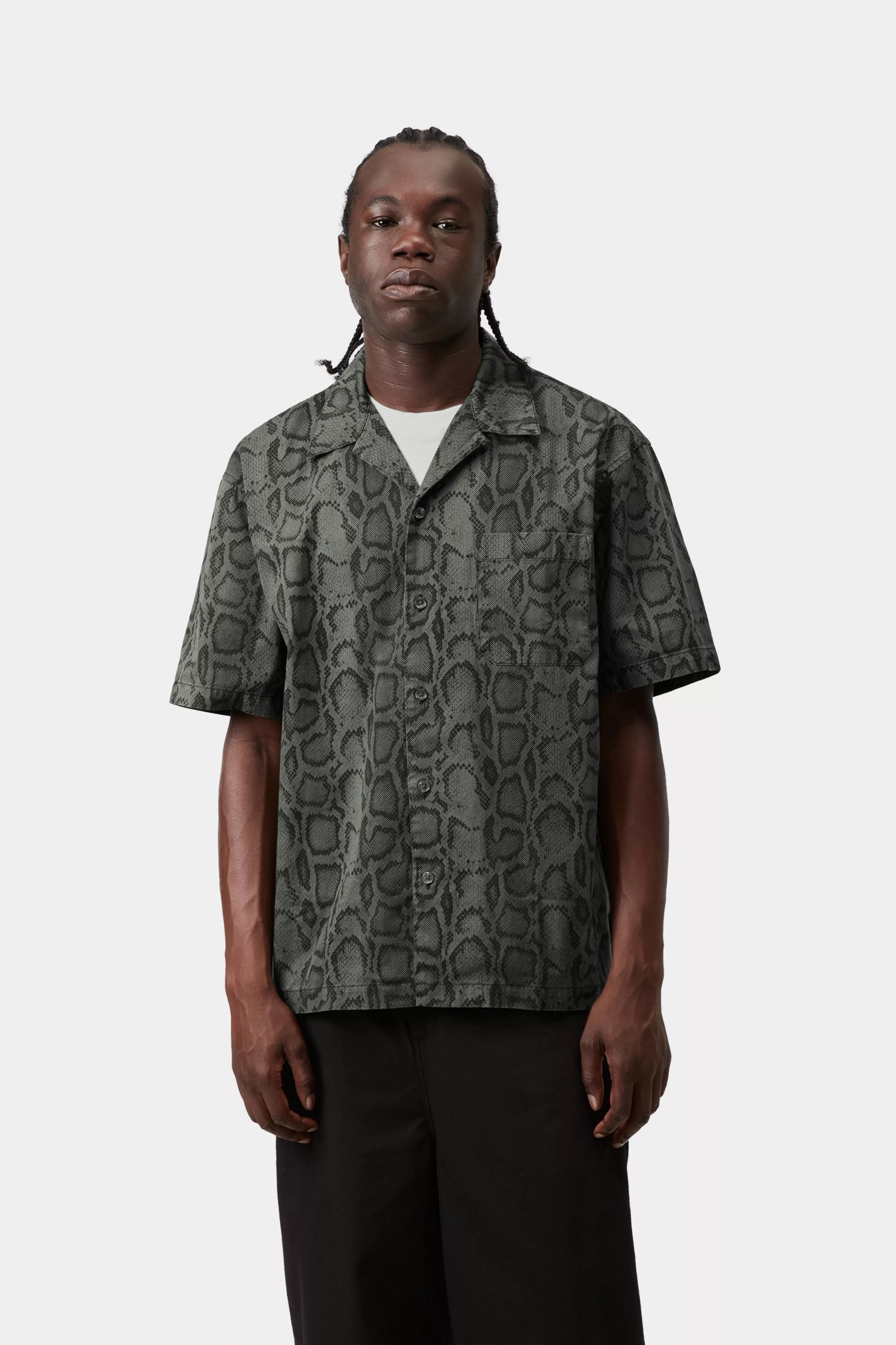 S/S Snake Camo Shirt - Snake Camo, Leaf (garment dyed)