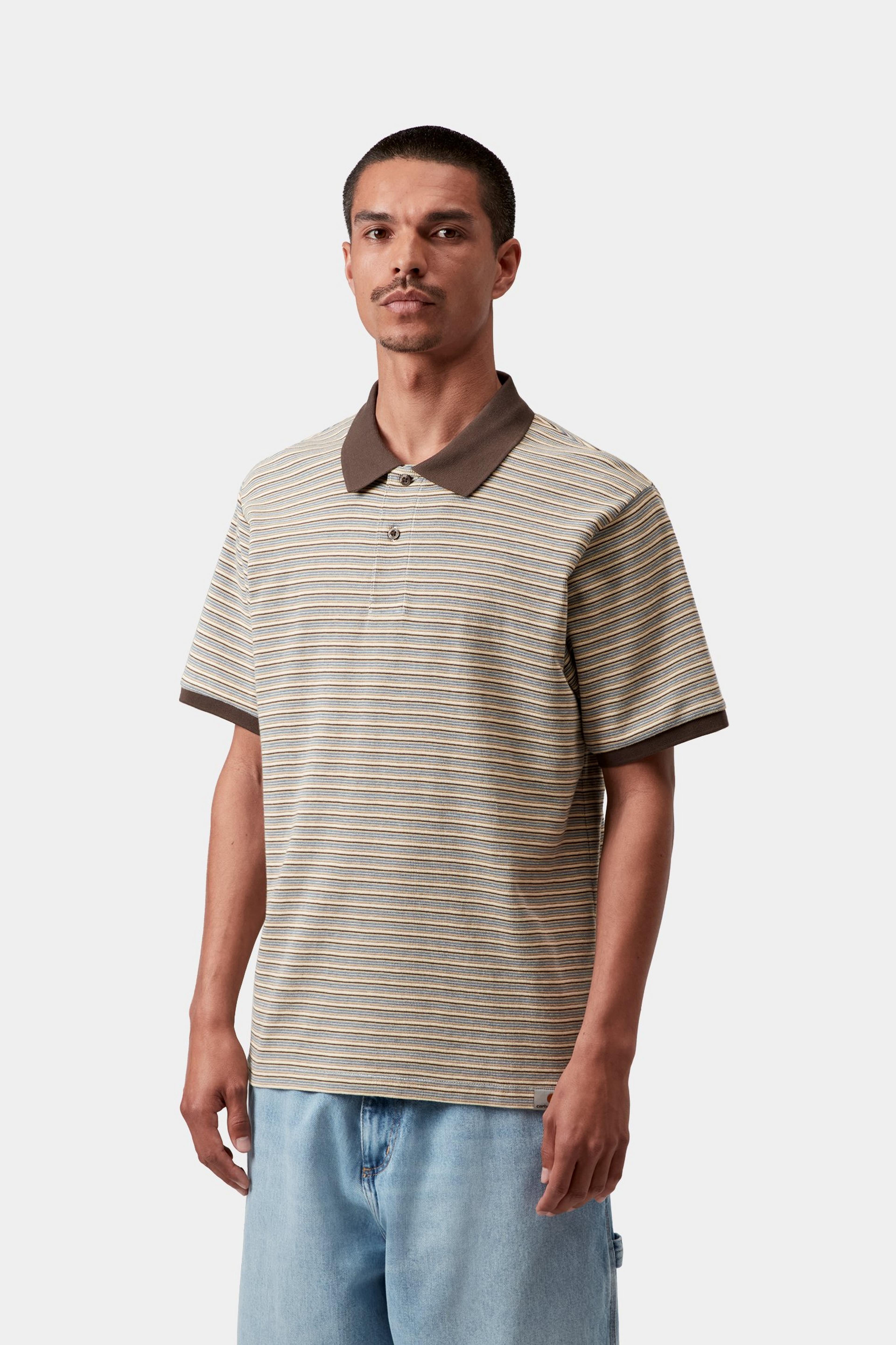S/S Dion Polo - Dion Stripe, Wax