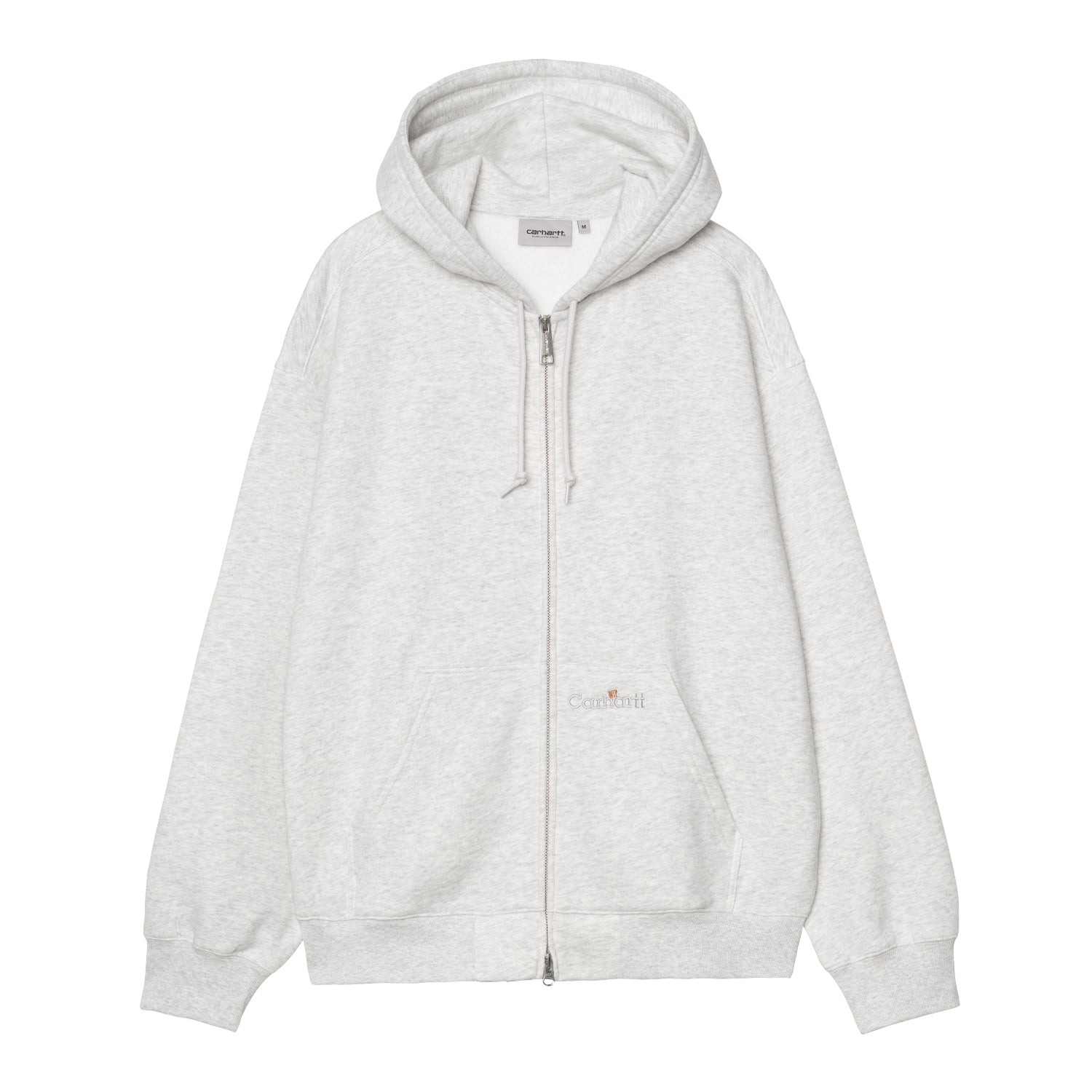 Hooded WIP Label Sweat Jacket - Ash Heather