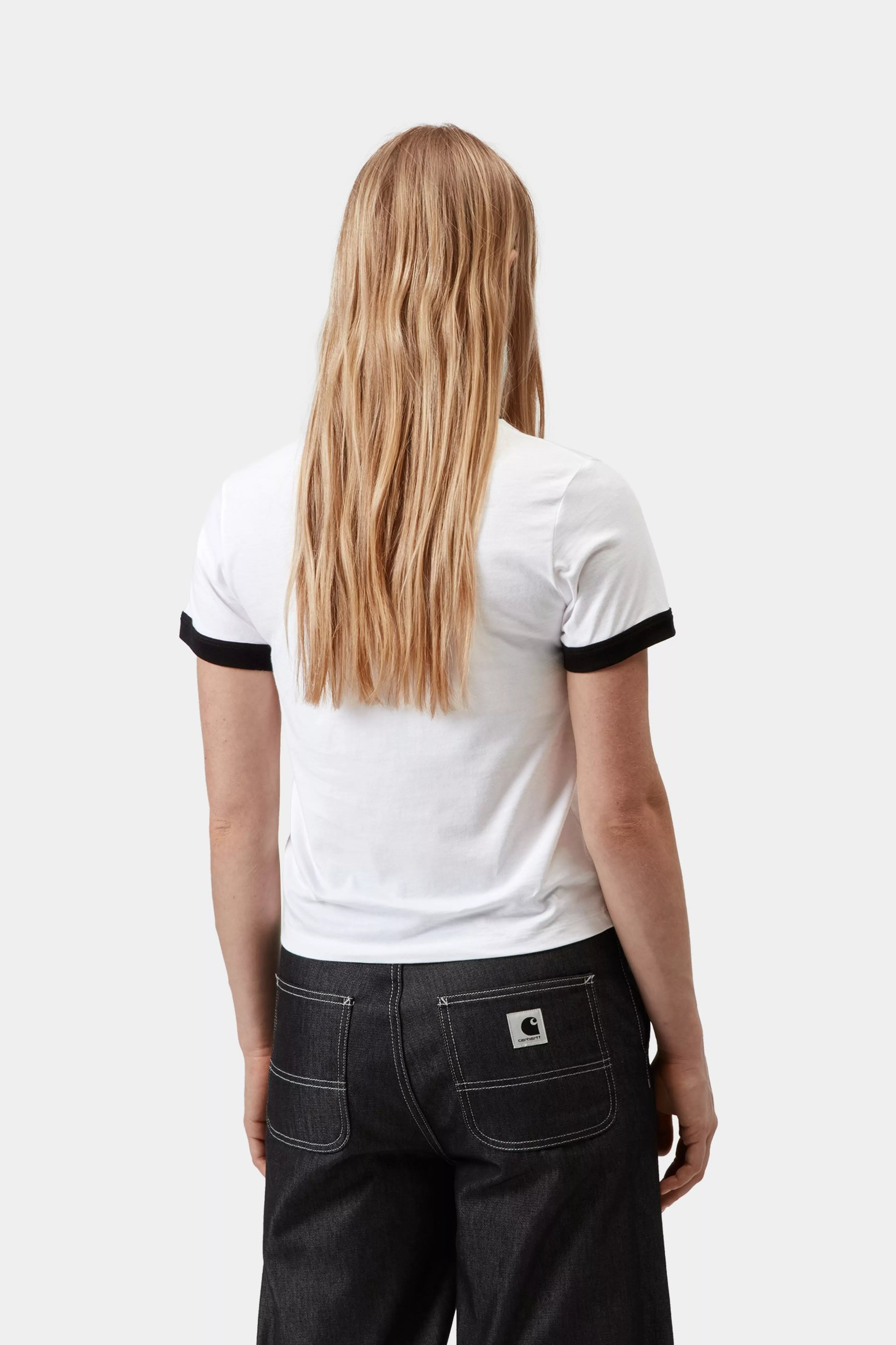 W' S/S Ip Ringer T-Shirt - White / Black 3