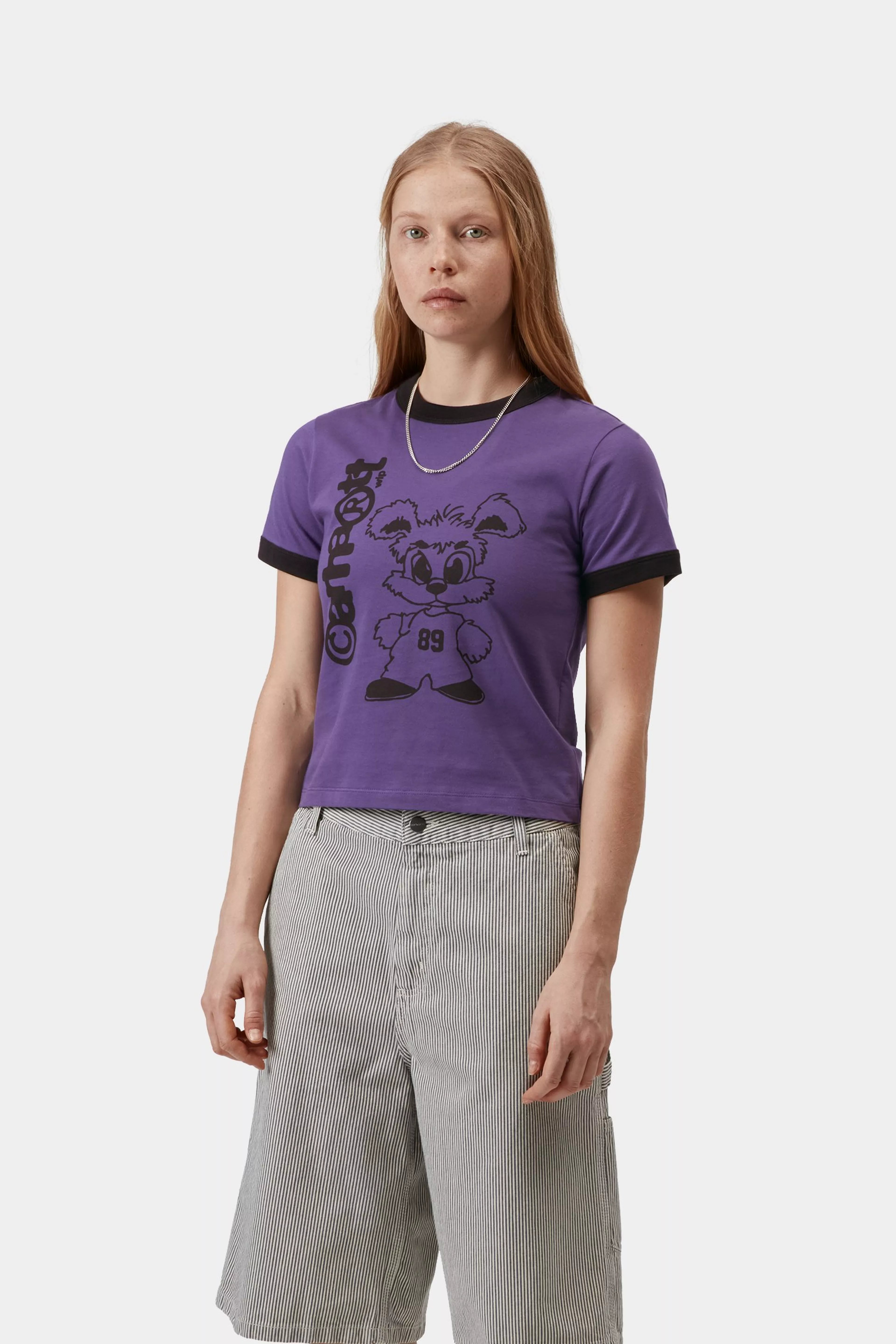 W' S/S Ip Ringer T-Shirt - Calla / Black